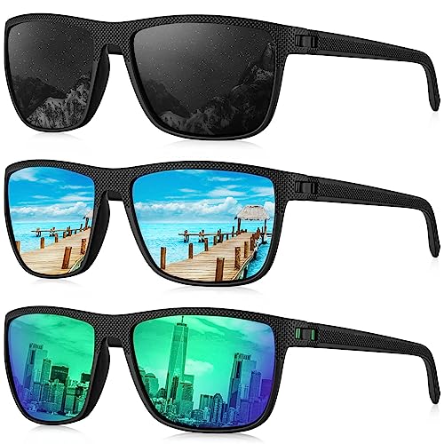 (3 Pack) Black/Ice Blue/Green