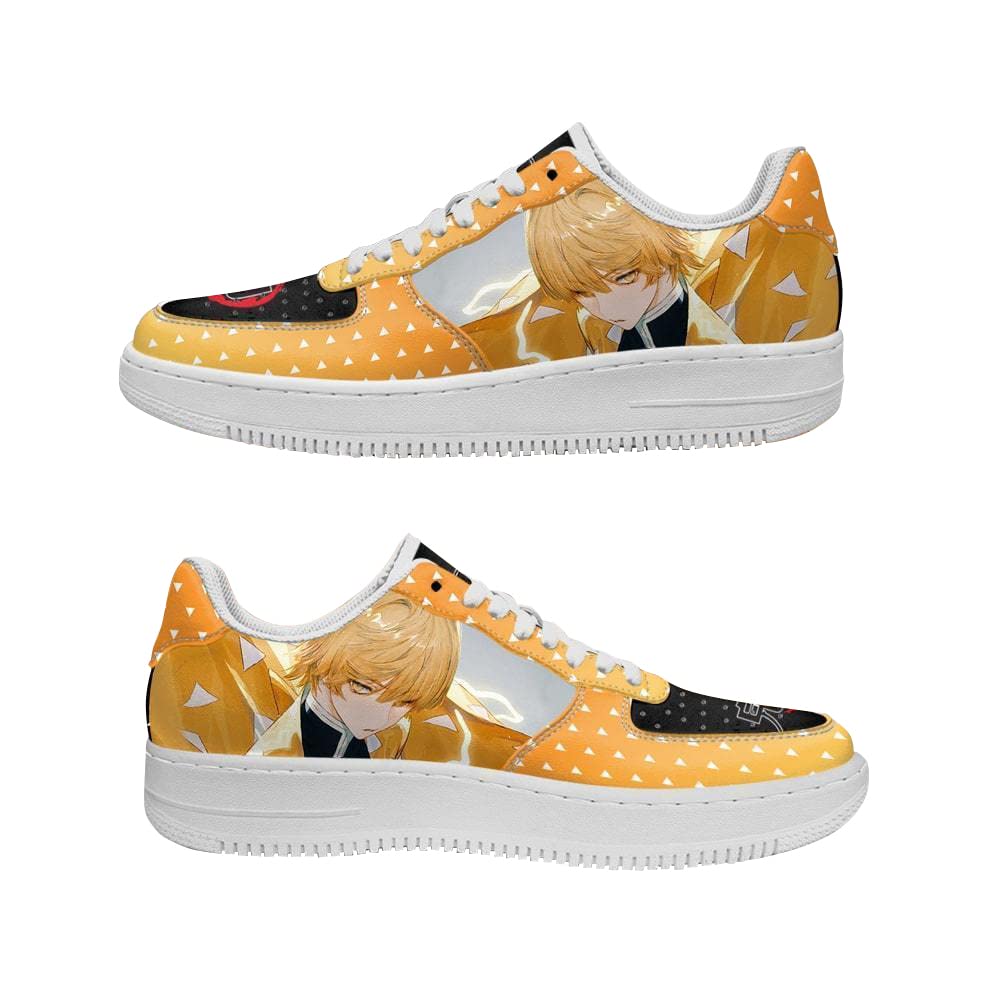 Custom Anime Demon Slayer Tanjiro Nezuko Zenitsu Giyu Printed Low-Top Basketball Shoes - Japan Manga Cosplay Sneakers for Men & Women - Perfect for Running, Outdoor Activities & Anime Gifts