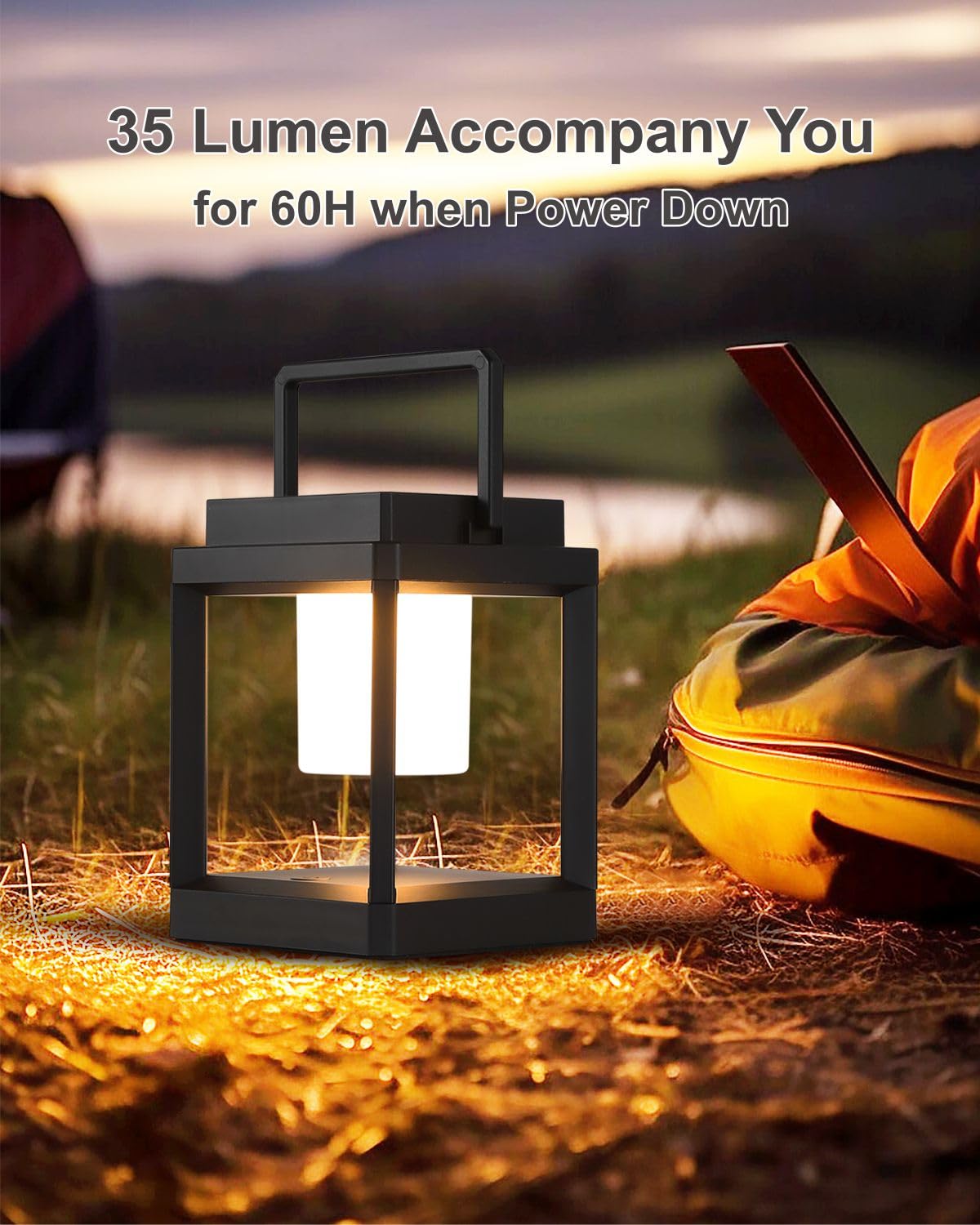 Solar Powered Outdoor Table Lamp - Waterproof LED Nightstand Light, Cordless Rechargeable Battery Operated Lantern for Patio, Garden, Camping & Reading | Perfect for Backyard Decor, Bedside Lighting and Outdoor Adventures