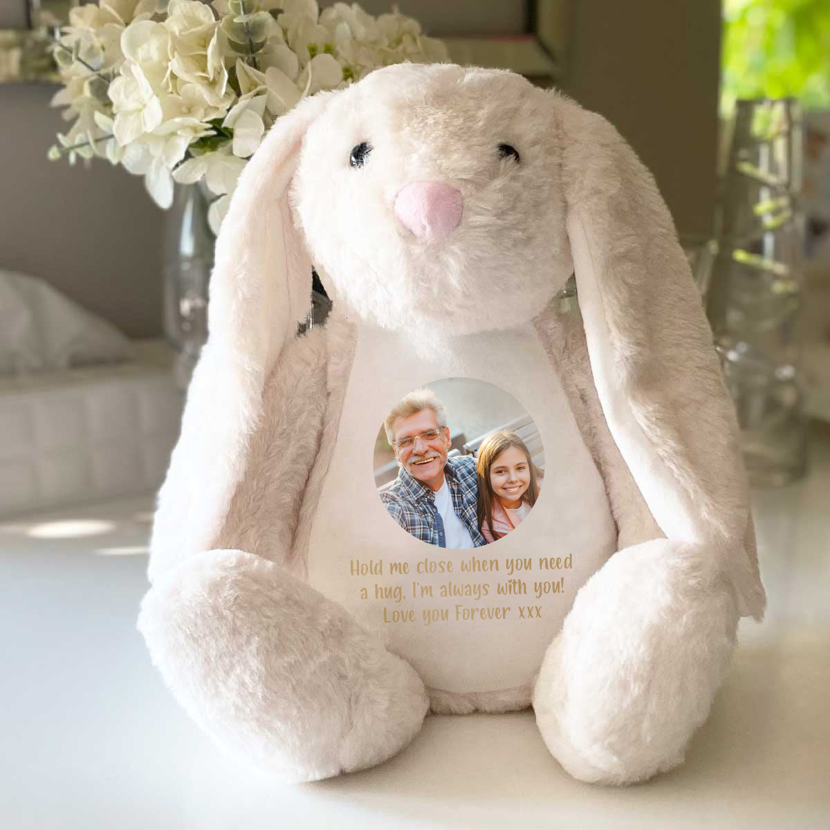 Personalized Photo Record Voice Keepsake Memory Bunny Plush Toy - Perfect Baby Shower Gift, First Birthday Present & Cherished Keepsake for Kids (Cream) | Nursery Decor, Bedtime Companion & Emotional Comfort Gift