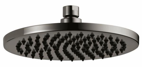 Brizo 81375 BNX 8 Round Raincan Shower Head in Brilliance Black Onyx - Luxury Rainfall Shower System for Spa-Like Bathroom Experience
