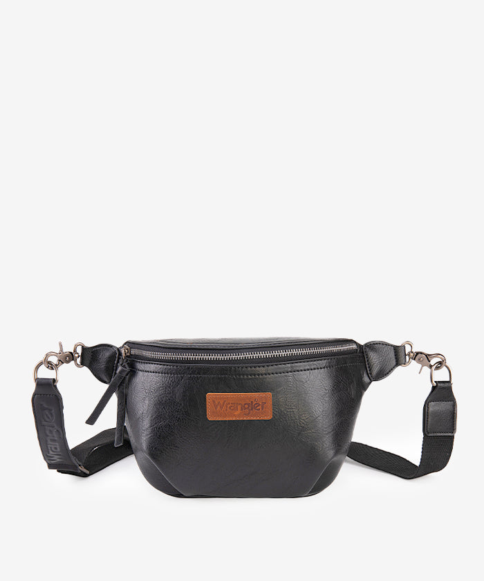 Wrangler Full Grain Leather Fanny Pack for Men & Women - Durable Waist Bag for Hiking, Travel, and Everyday Use