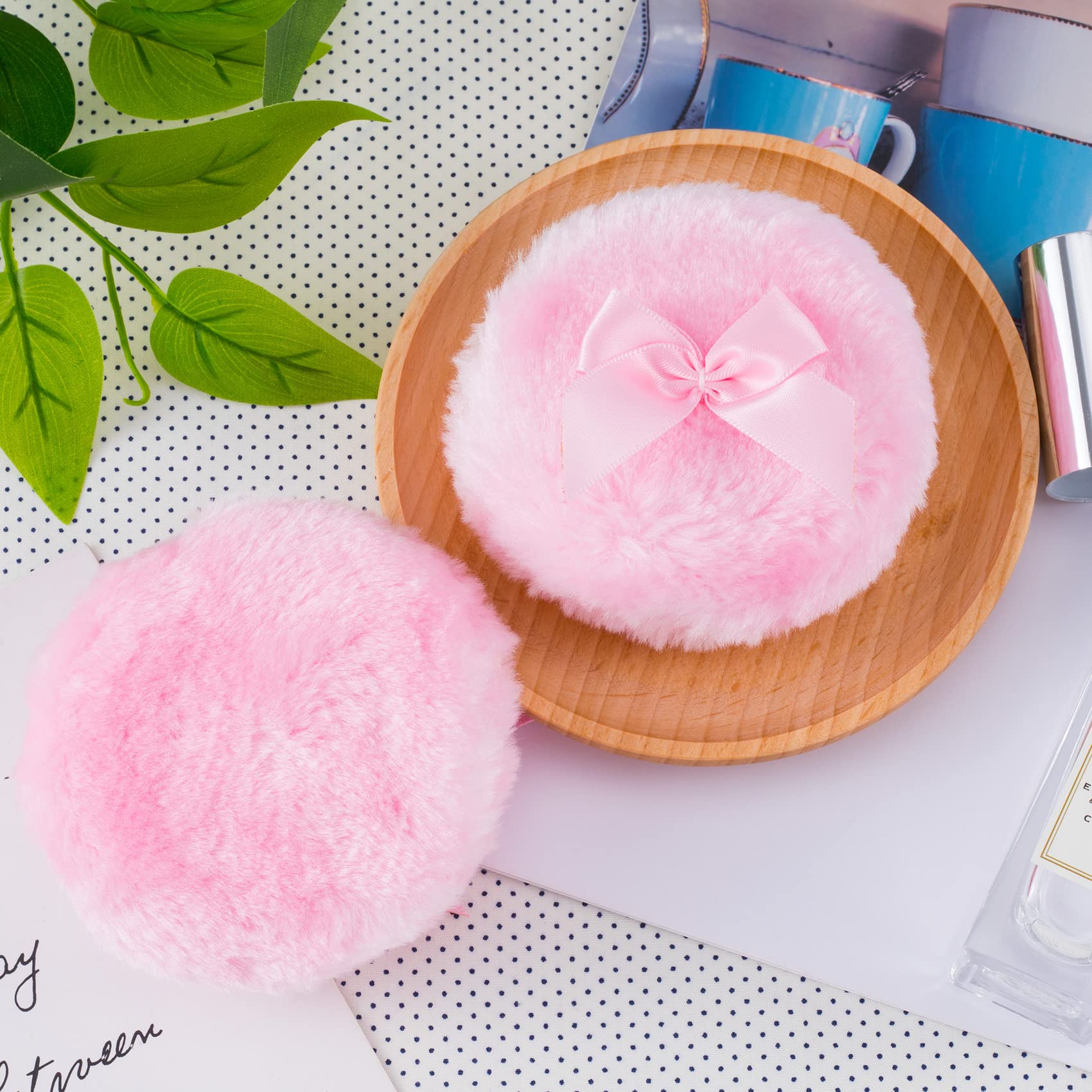 PAGOW 5-Piece Premium Body Powder Puff Set - Soft & Fluffy Makeup Sponge for Smooth Application - Perfect for Loose Powder, Baby Powder & Talc-Free Body Powder Application