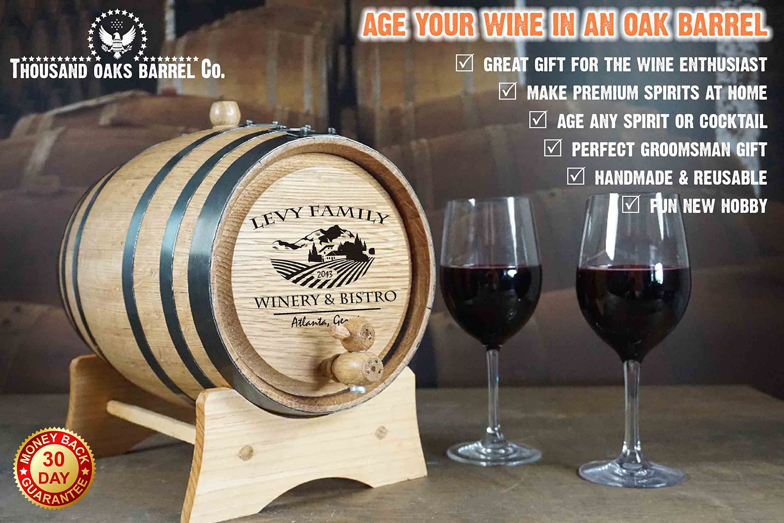 **Personalized 5 Gallon (20 Liter) Oak Wine Barrel with Stand, Bung & Spigot - Ideal for Home Brewing, Distilling, Wine Making & Cocktail Aging - Perfect for DIY Brewers & Bartenders (B314)**    *(Use Cases: Home Brewing, Craft Distilling, Wine Fermentation, Aging Cocktails, DIY Gifts, Bar Decor)*