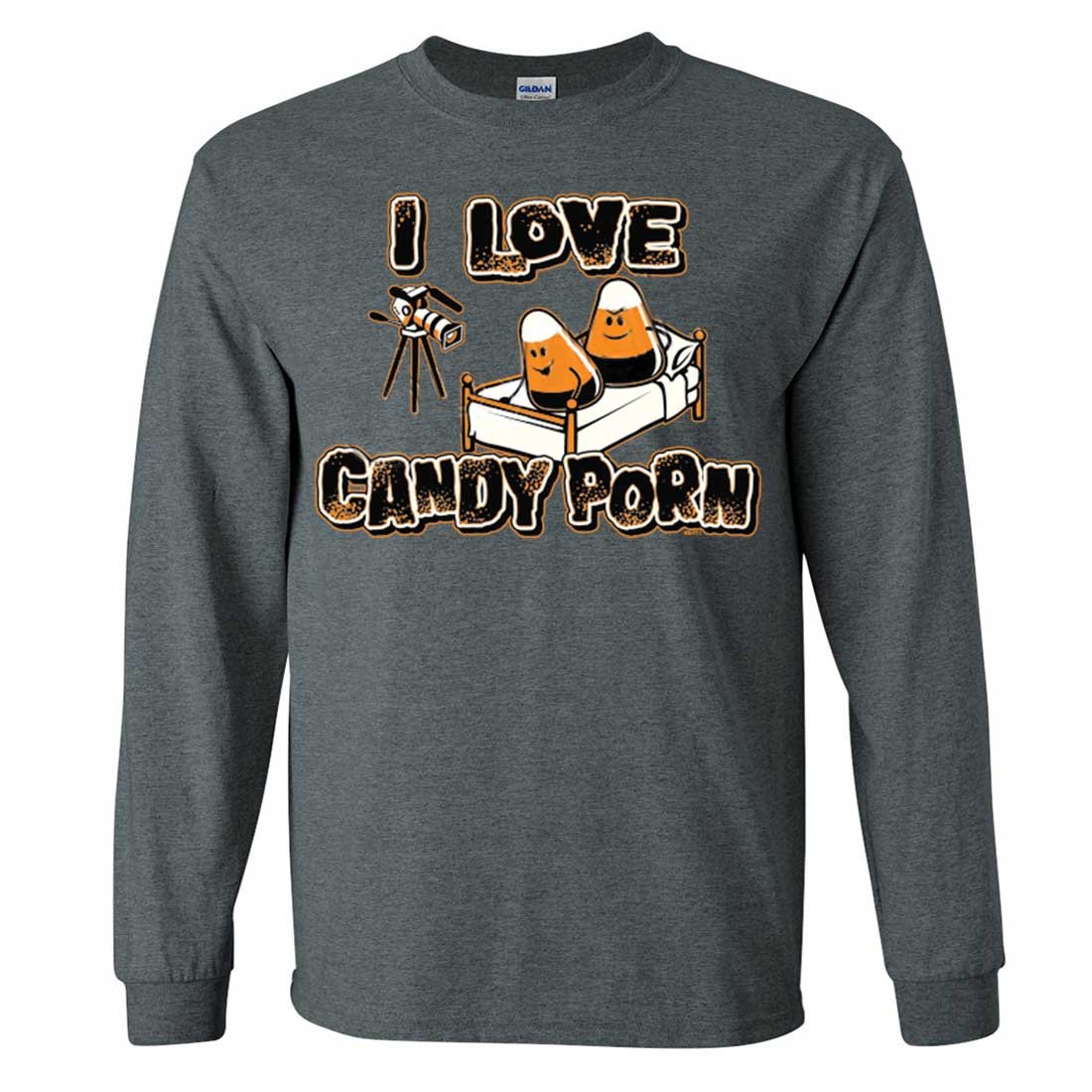 I Love Candy Porn Long Sleeve Shirt - Trendy Graphic Tee for Women & Men - Perfect for Casual Wear, Parties, and Gifts
