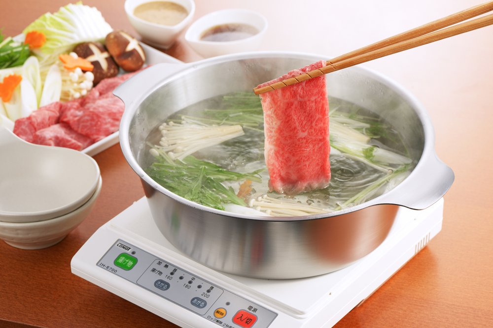 Yoshikawa SJ1678 Premium Stainless Steel Shabu Shabu Hot Pot - 10.2 Inch (26cm) Japanese Style Cookware for Home Dining & Party Cooking