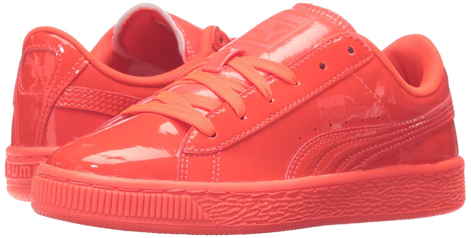 PUMA Basket Classic Patent PS Sneakers for Men & Women - Stylish White Leather Low-Top Casual Shoes for Running, Walking & Everyday Wear