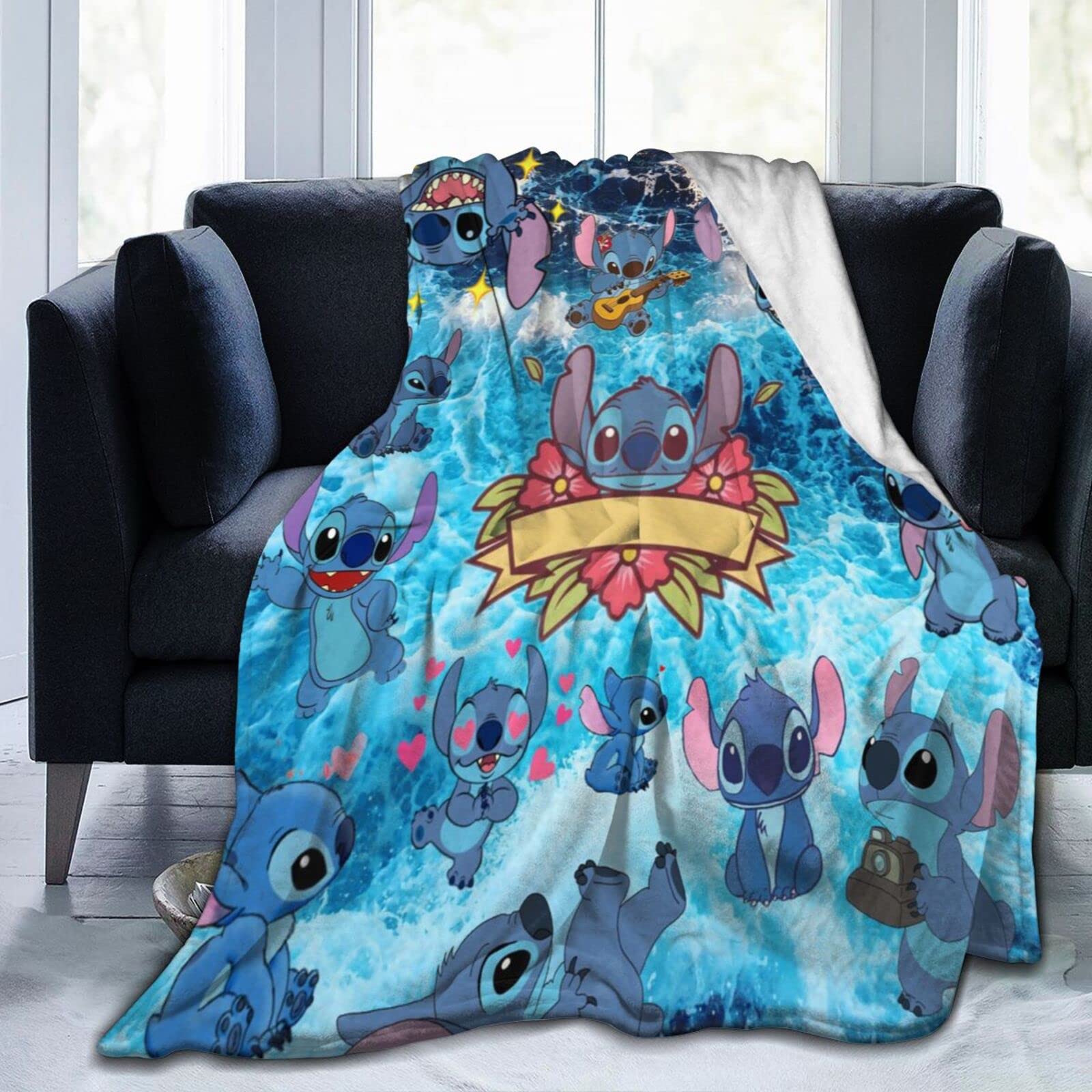 Ultra Soft Flannel Throw Blankets - Cozy Cartoon Character Blanket for Adults & Kids, 50x40 Inch Lightweight Warm Blanket for Couch, Sofa, Bed - Perfect for Movie Nights, Camping & Home Decor