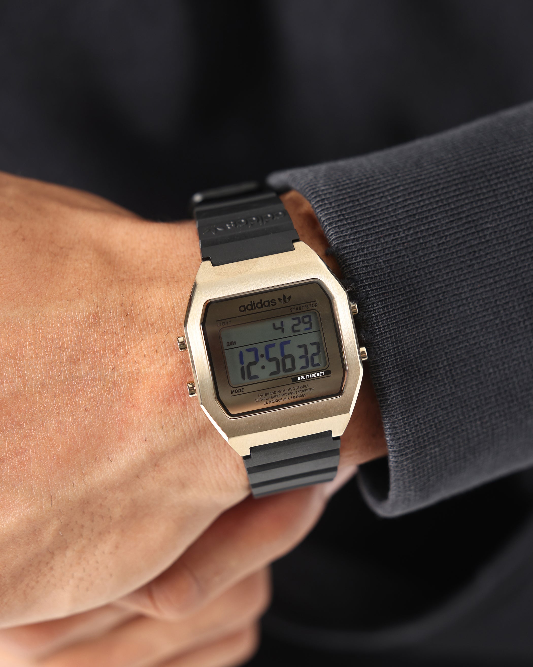 Adidas Digital Two Watch - Black & Gold Sports Watch for Men & Women - Perfect for Running, Gym & Outdoor Activities