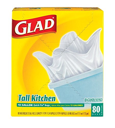 Tall White 13-Gallon Kitchen Trash Bags - 80 Count Heavy Duty Garbage Bags for Home, Office & Commercial Use - Perfect for Large Kitchen Trash Cans & Waste Bins