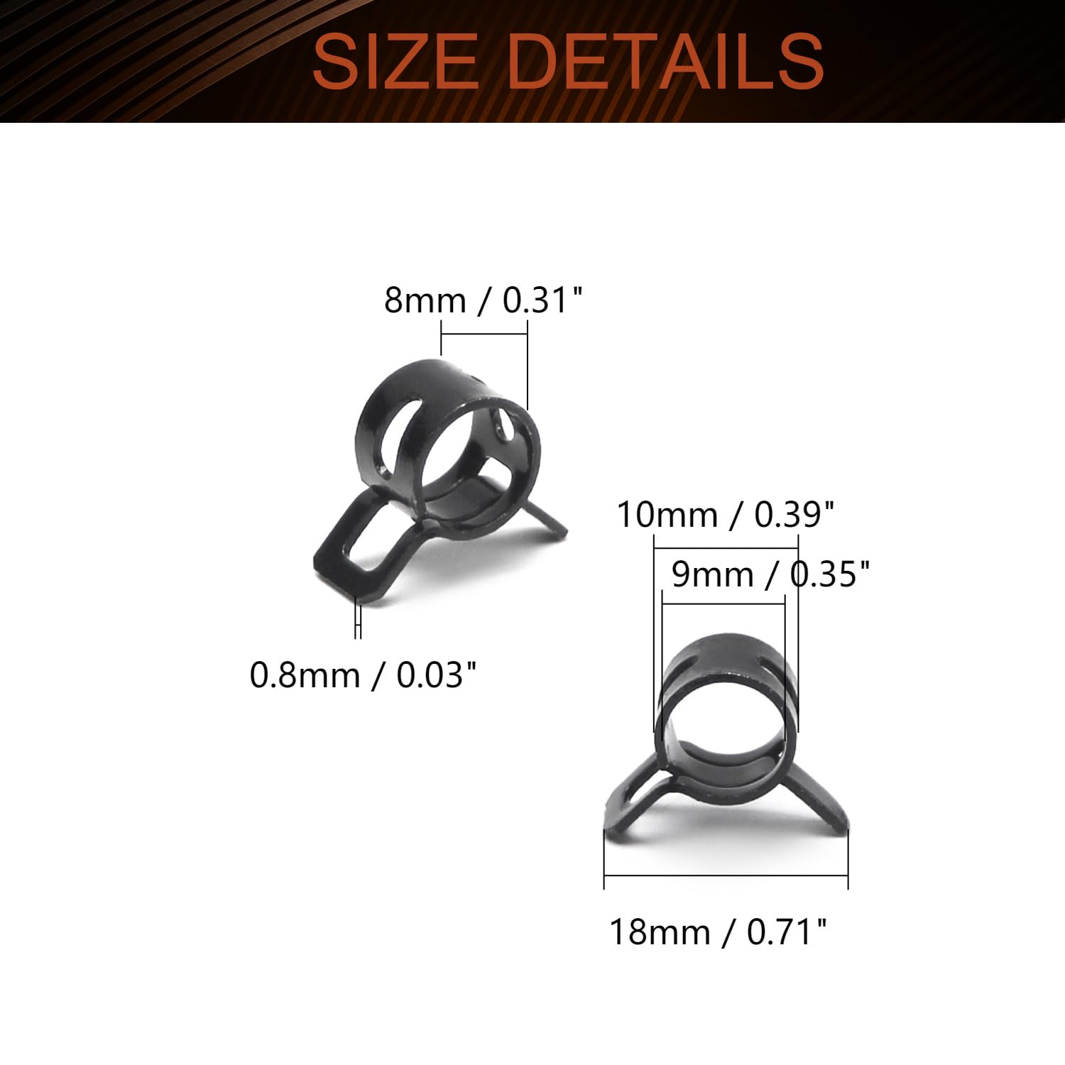 MroMax 20Pcs 9mm Hose Clamps for Fuel/Air/Water Pipes - Automotive Fasteners