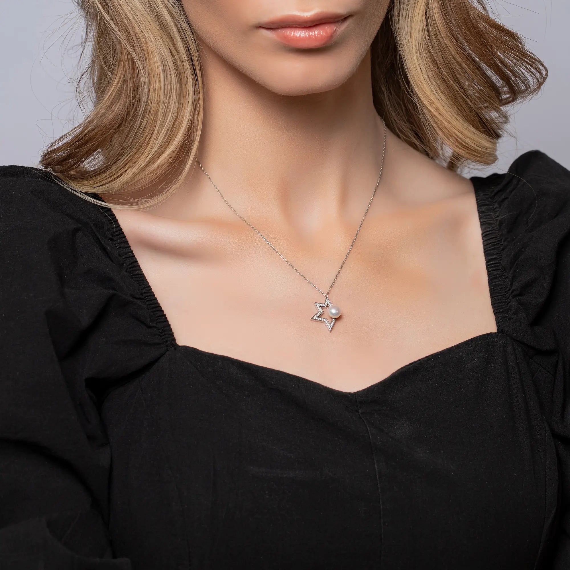 Elegant Pearl Star Necklace for Women - Dainty 18K Gold Plated Pendant Jewelry for Gifts, Date Night & Special Occasions