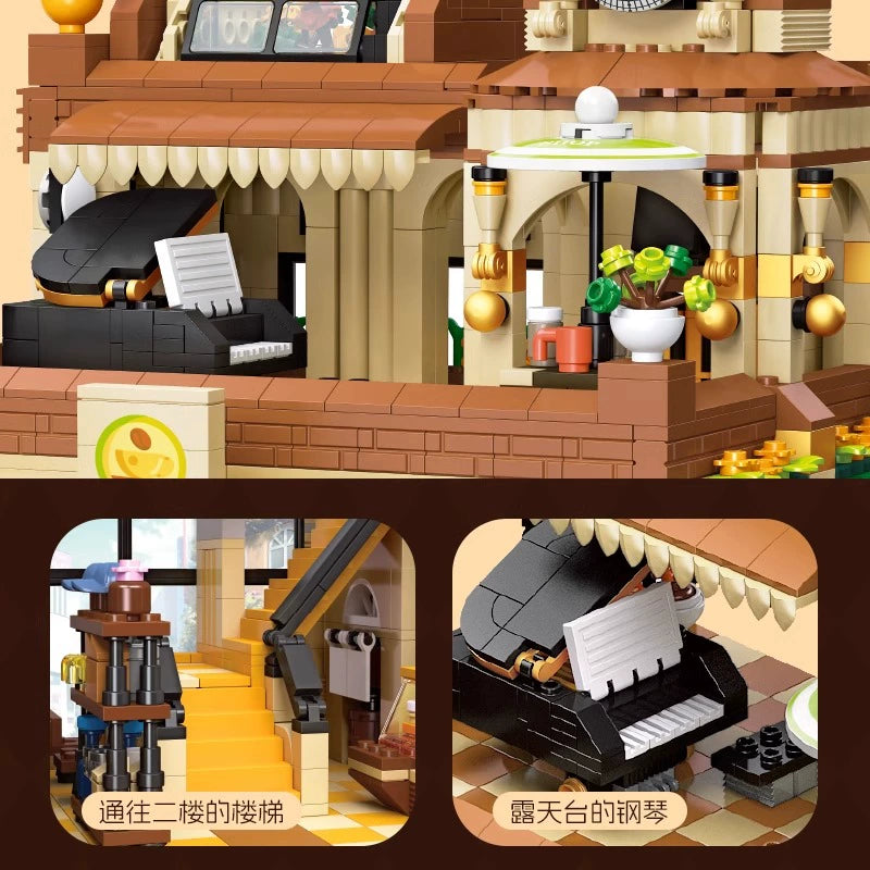 JIESATR 89120 Retro Cafe Building Blocks Set - 2987 PCS Classic Coffee Shop Model Kit for Adults & Teens | Perfect for Home Decoration, Gift Giving & LEGO® Style Collectors