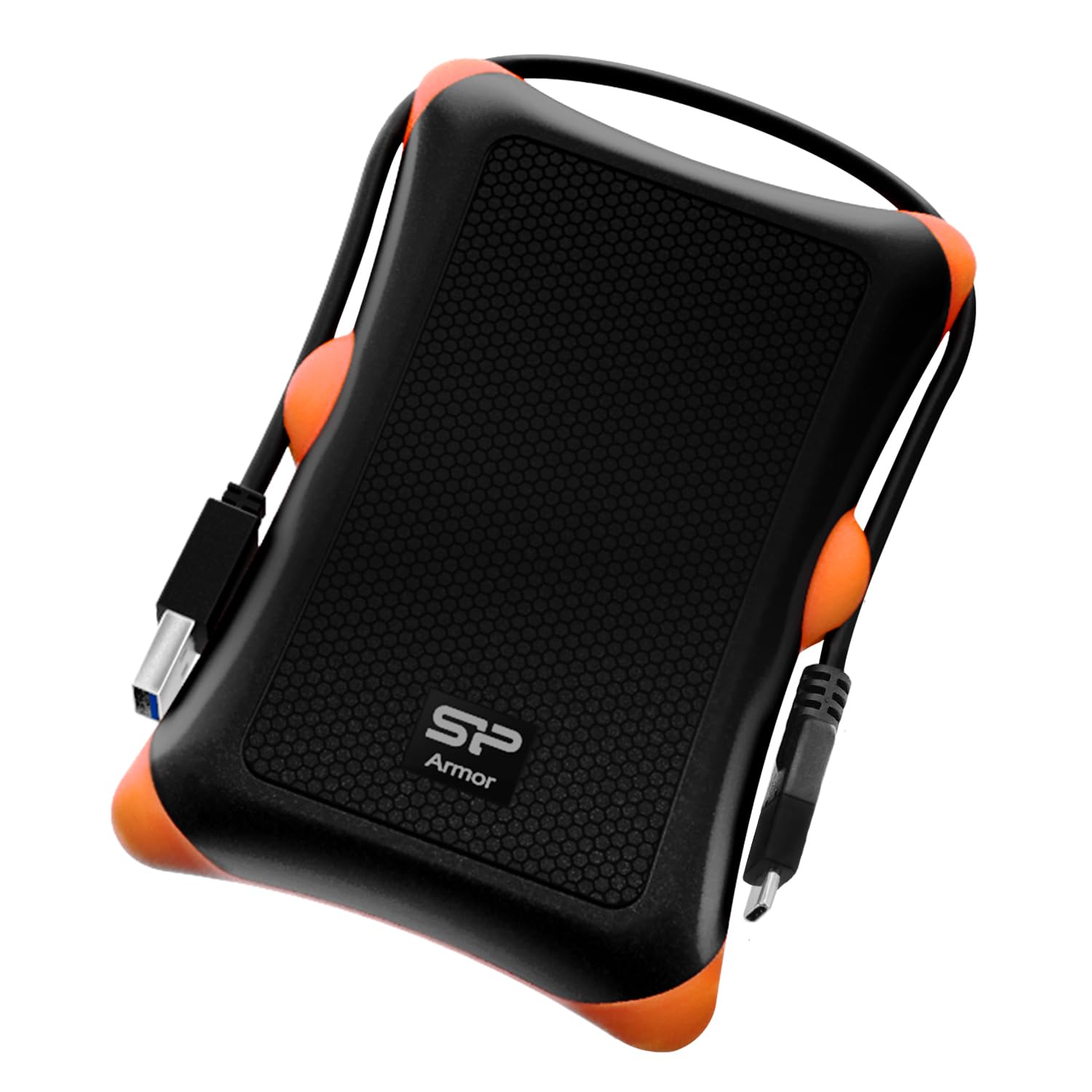 Silicon Power Armor A30 2TB Rugged External Hard Drive - USB 3.1 Gen 1 & USB-C Compatible, Military-Grade Shockproof Portable HDD for PC, Mac, iPad Pro - Perfect for Travel, Backup & Data Storage
