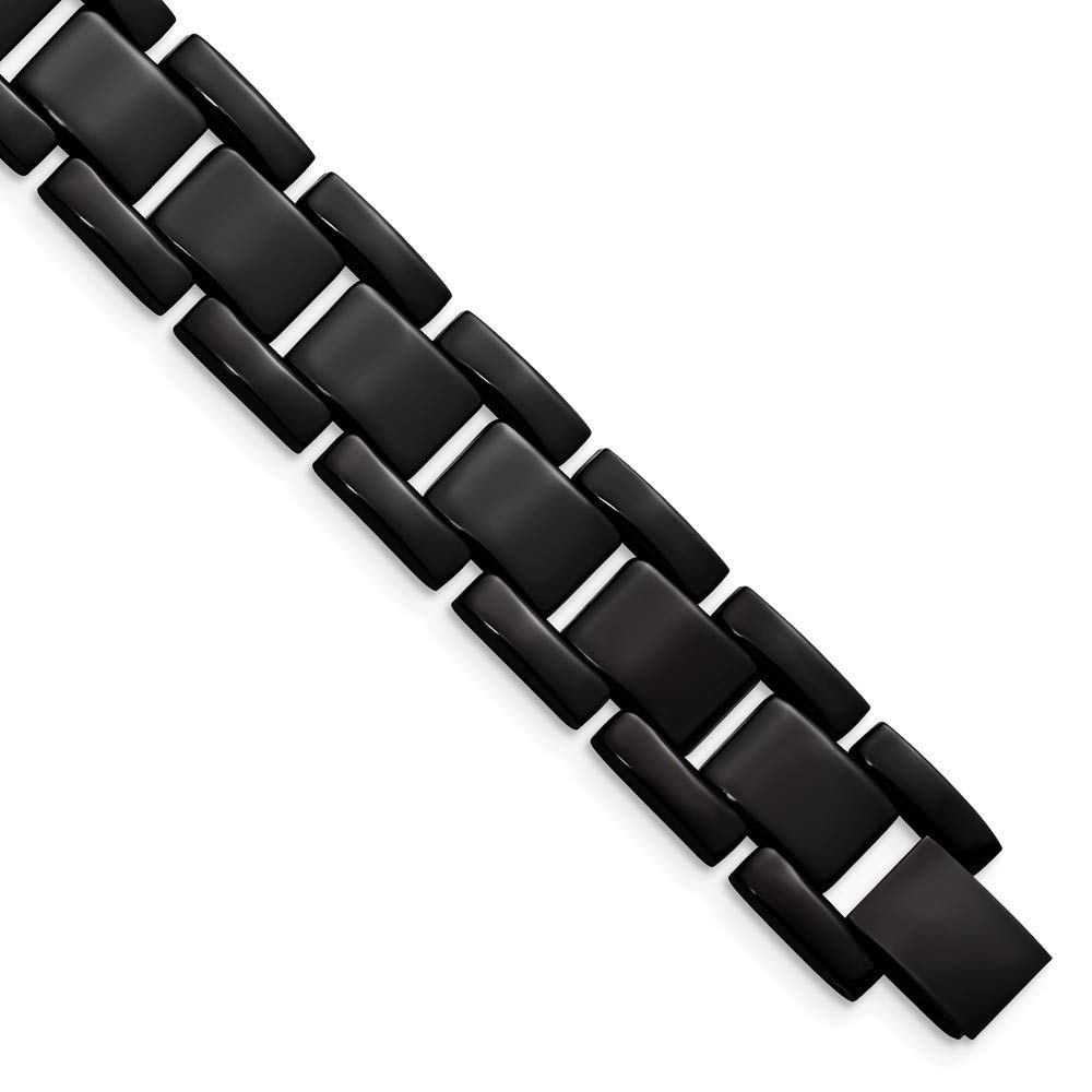 Stainless Steel Black IP-Plated 8.25 Inch Bracelet for Men - 8.5