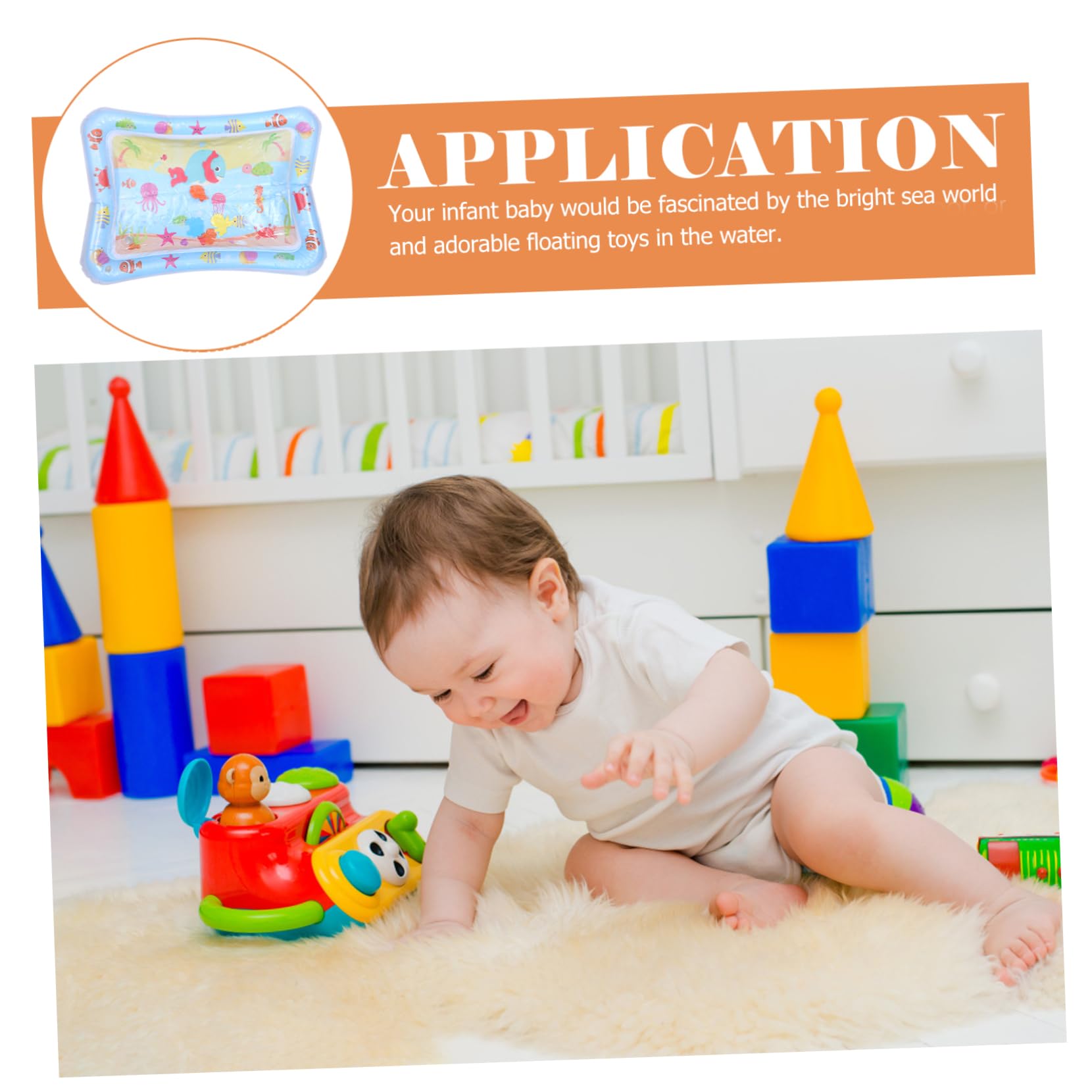 COOLHIYA Inflatable Water Cushion Toy Bathtub Sensory Play Mat - Durable PVC Baby Bath Mat for Sensory Play, Toddler Water Activity, and Outdoor Pool Fun