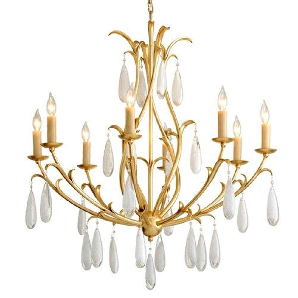 Corbett Lighting 293-08 Prosecco Gold Leaf Chandelier - Elegant Ceiling Light Fixture for Dining Room, Living Room & Bedroom Decor