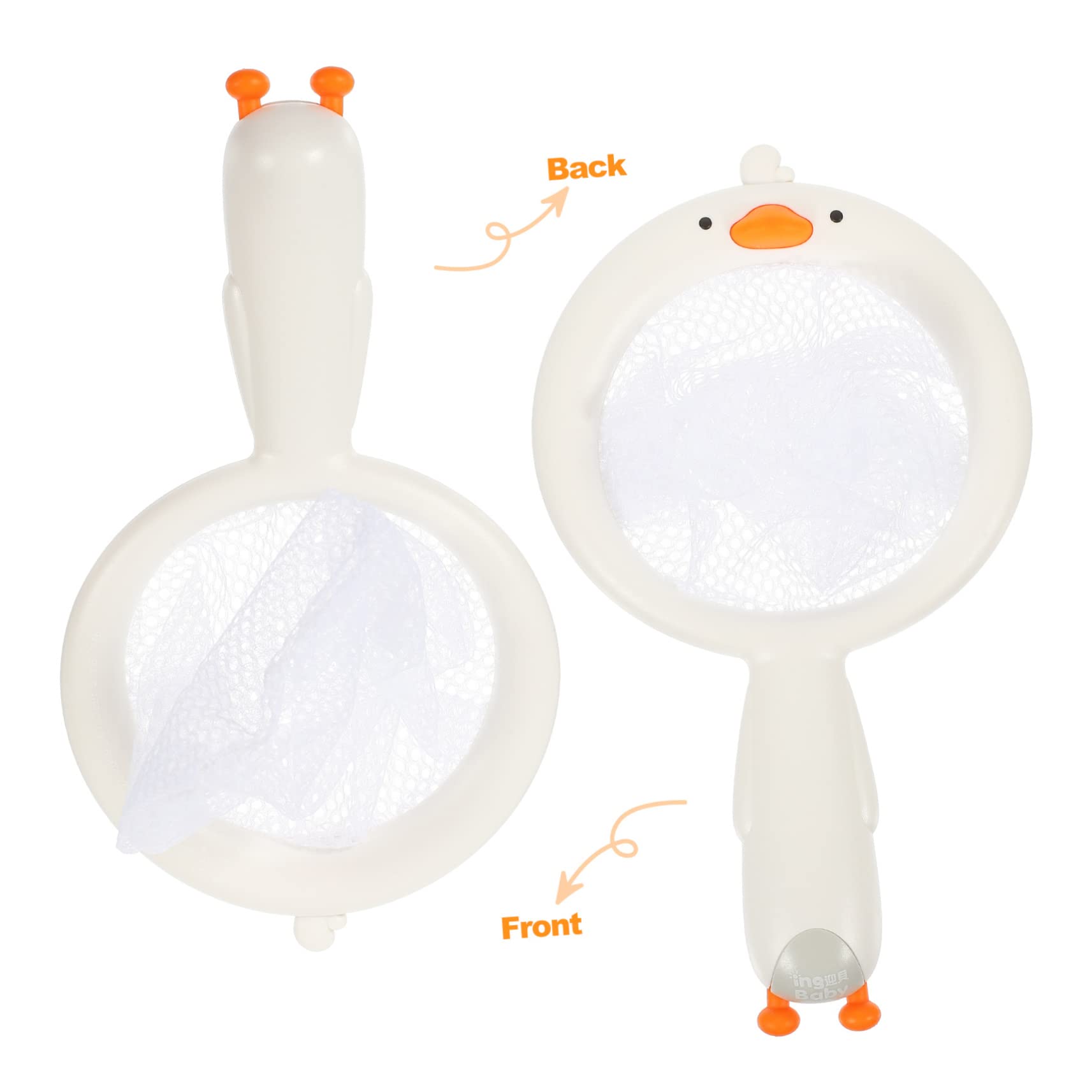 Vaguelly 5-Piece Fishing Game Set - Bath Toys for Kids, Water Play Accessories with Plastic Fishnets (White) - Perfect for Bathtime Fun & Pool Parties
