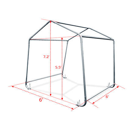 6' x 6' Portable Garage for Outdoor Storage - Heavy Duty Gray Shelter for Cars, Equipment & Seasonal Items | Perfect for Backyard, RV & Vehicle Protection