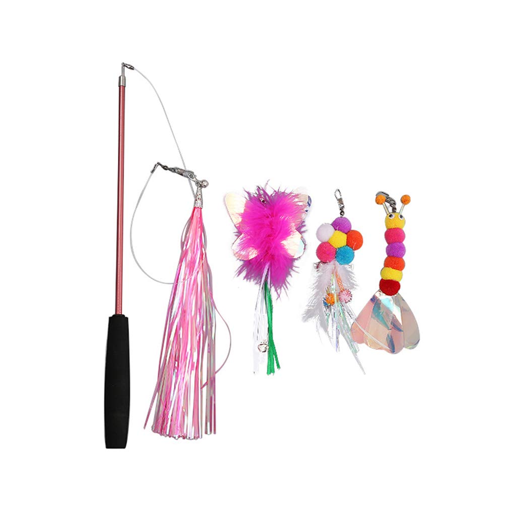 5pcs Cat Bell Wand Toys - Interactive Cat Teaser Wand with Bells, Fairy Wand Catcher Toy for Kittens - Perfect for Playtime, Training & Bonding with Your Pet