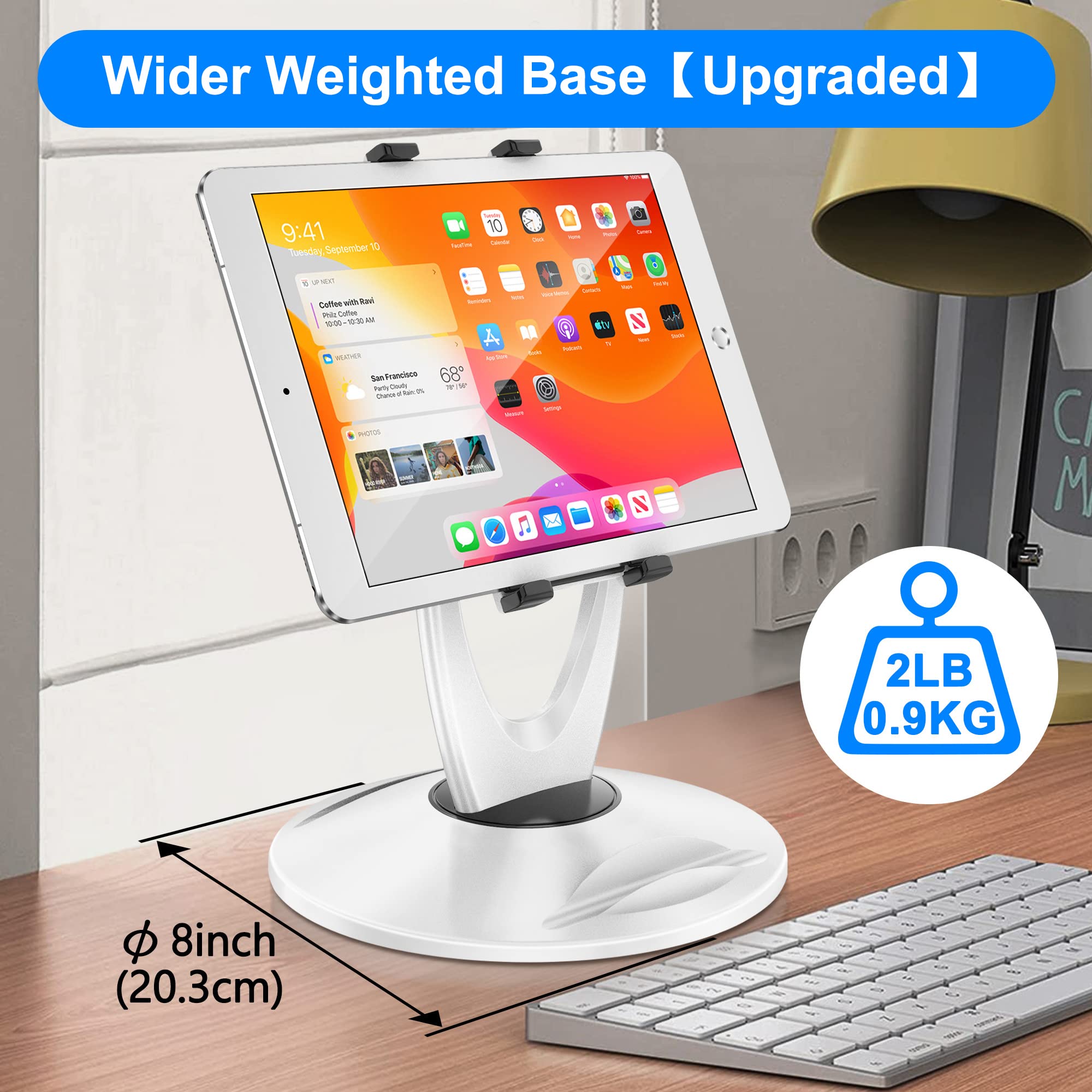Adjustable Tablet Stand for Desk & Clear Acrylic Monitor Riser - TS-8W + MS-2 Set | Perfect for Home Office, Workstation & Digital Art Studio