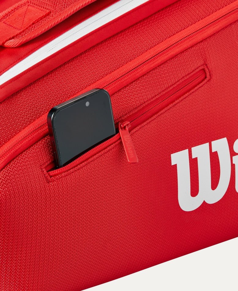 Wilson Super Tour 9 Pack Tennis Bag - Premium Red (2025) | Durable Tennis Backpack for Players & Coaches | Perfect for Tournaments, Practice & Travel
