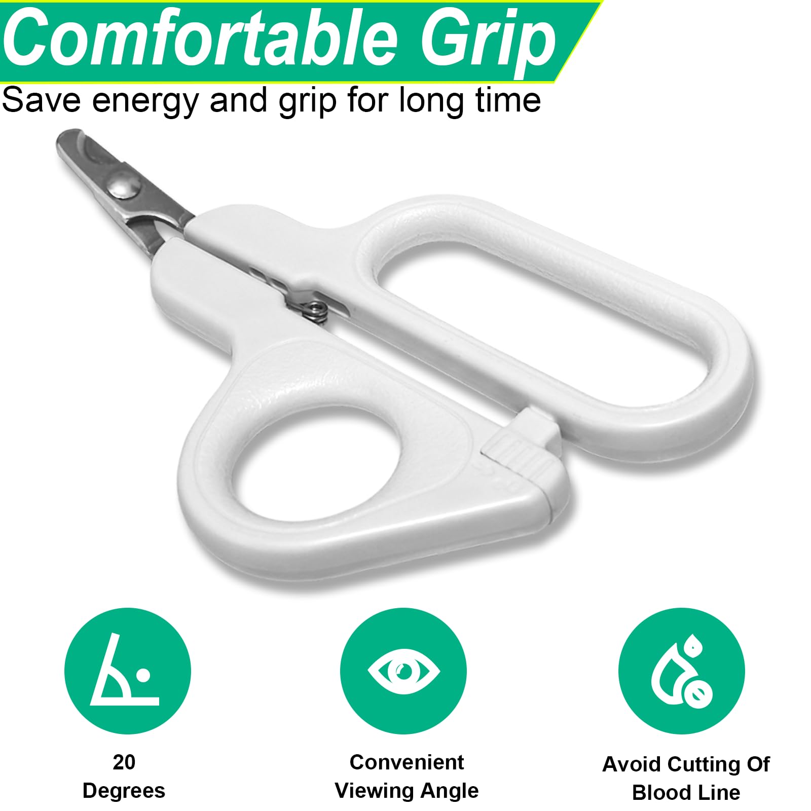 Premium Stainless Steel Pet Nail Clippers for Small Dogs, Cats & Rabbits - Sharp Blades with Safety Lock to Prevent Overcutting | Perfect for Home Grooming & Professional Pet Care