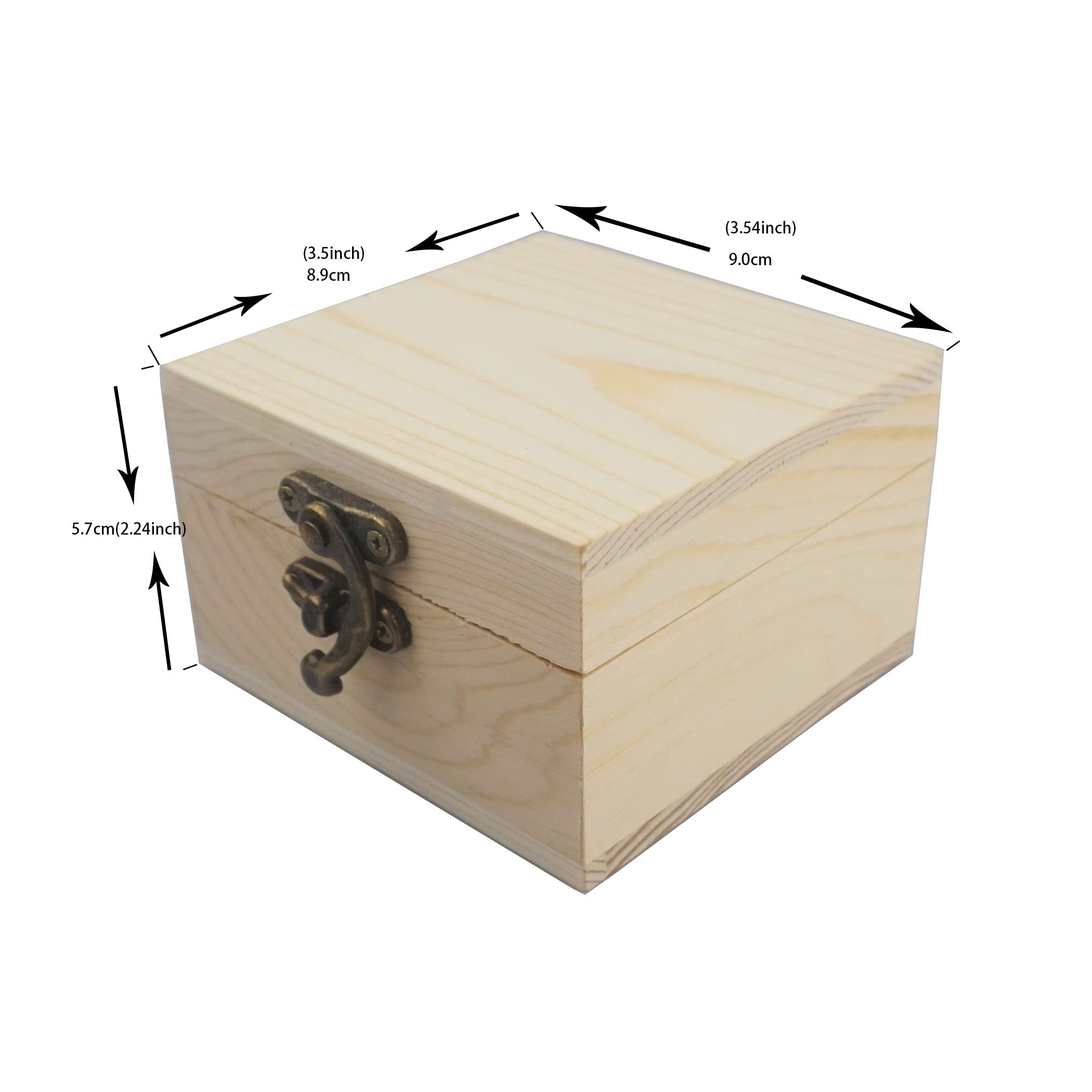 LONMAIX Unfinished Wooden Gift Box for Jewelry, Watches & Keepsakes - Handmade Wood Box for Wedding, Birthday & Anniversary Presents