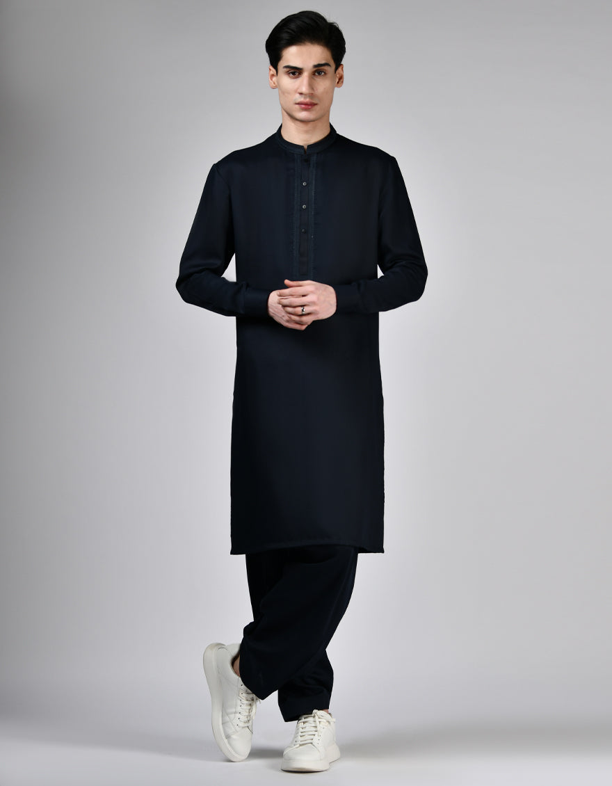 Premium Blended Blue Shalwar Kameez by J. Junaid Jamshed - Traditional Pakistani Suit for Men - Perfect for Eid, Weddings & Special Occasions