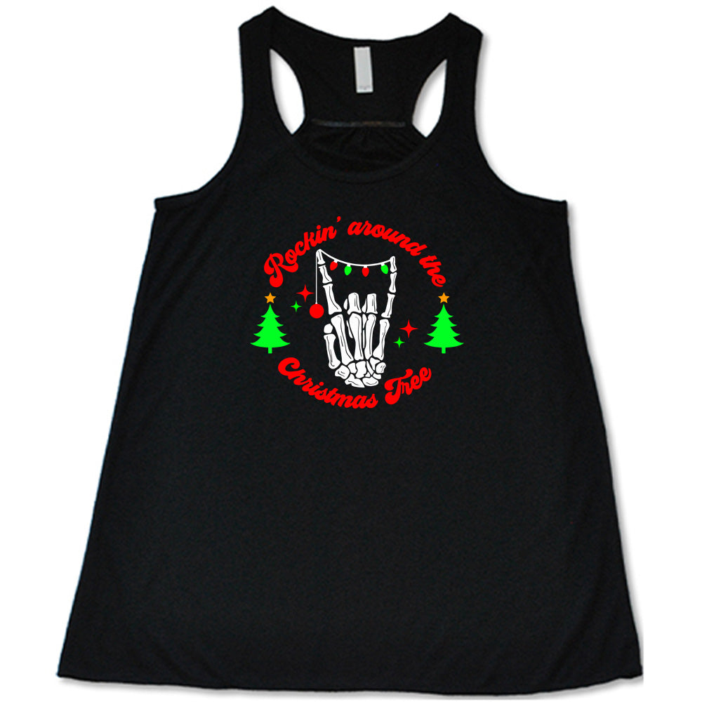 Rockin' Around The Christmas Tree T-Shirt - Festive Holiday Graphic Tee for Christmas Parties & Family Gatherings