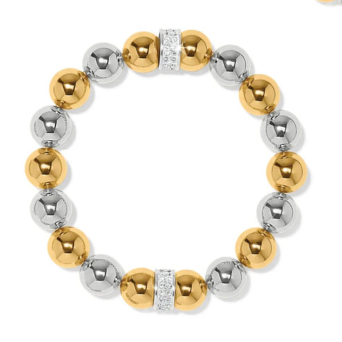 Brighton Meridian Stretch Bracelet - Two Tone Gold & Silver Adjustable Bangle for Women | Perfect for Everyday Wear, Office & Special Occasions