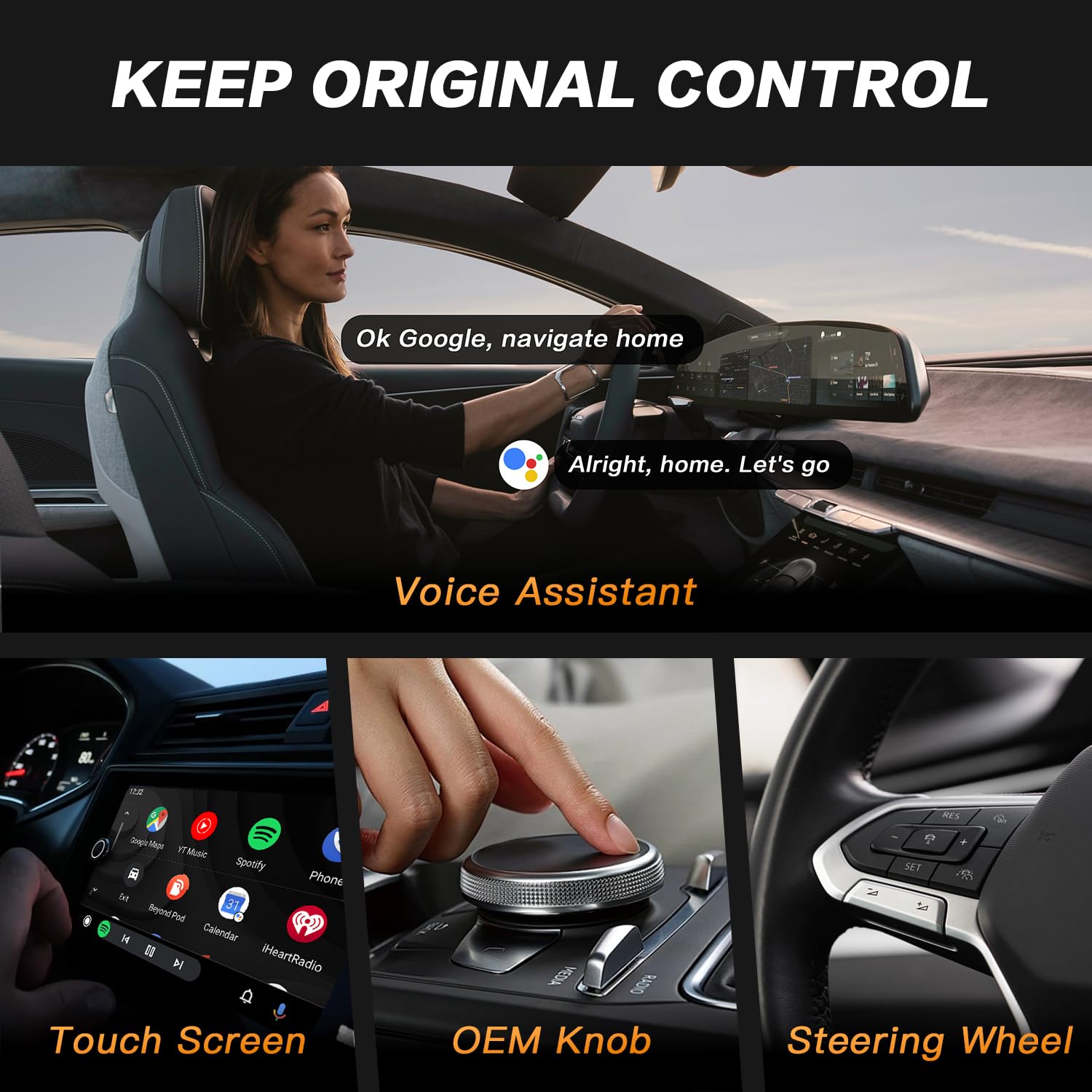 KALOS Wireless Android Auto Adapter - Plug & Play, Auto-Connect for Android 11+ & Cars 2015+ | Convert Wired to Wireless CarPlay | Fast Connection for Safer Driving & Hands-Free Navigation