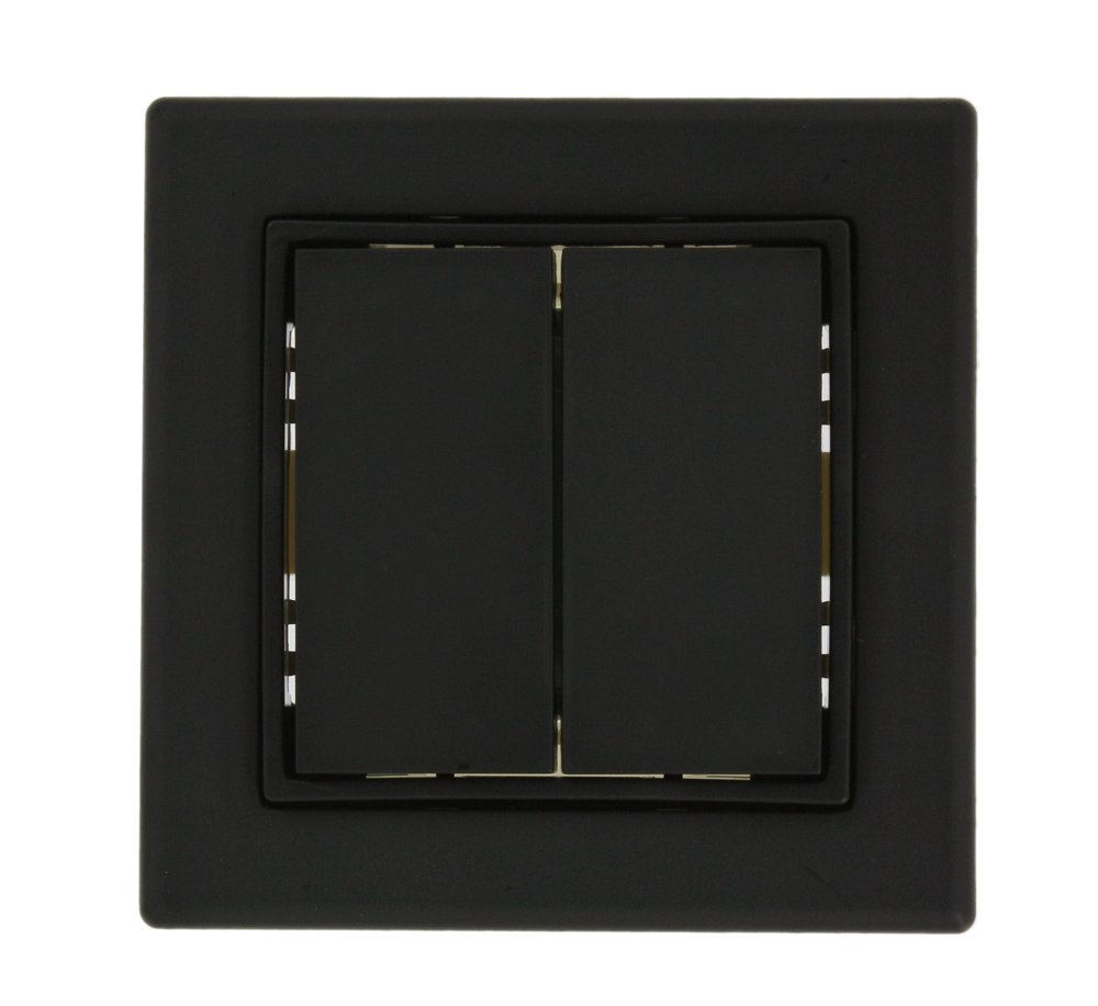Leviton WSS0S-E2E 3x3 Dual Rocker Switch in Ebony - Perfect for Home, Office & Commercial Lighting Control