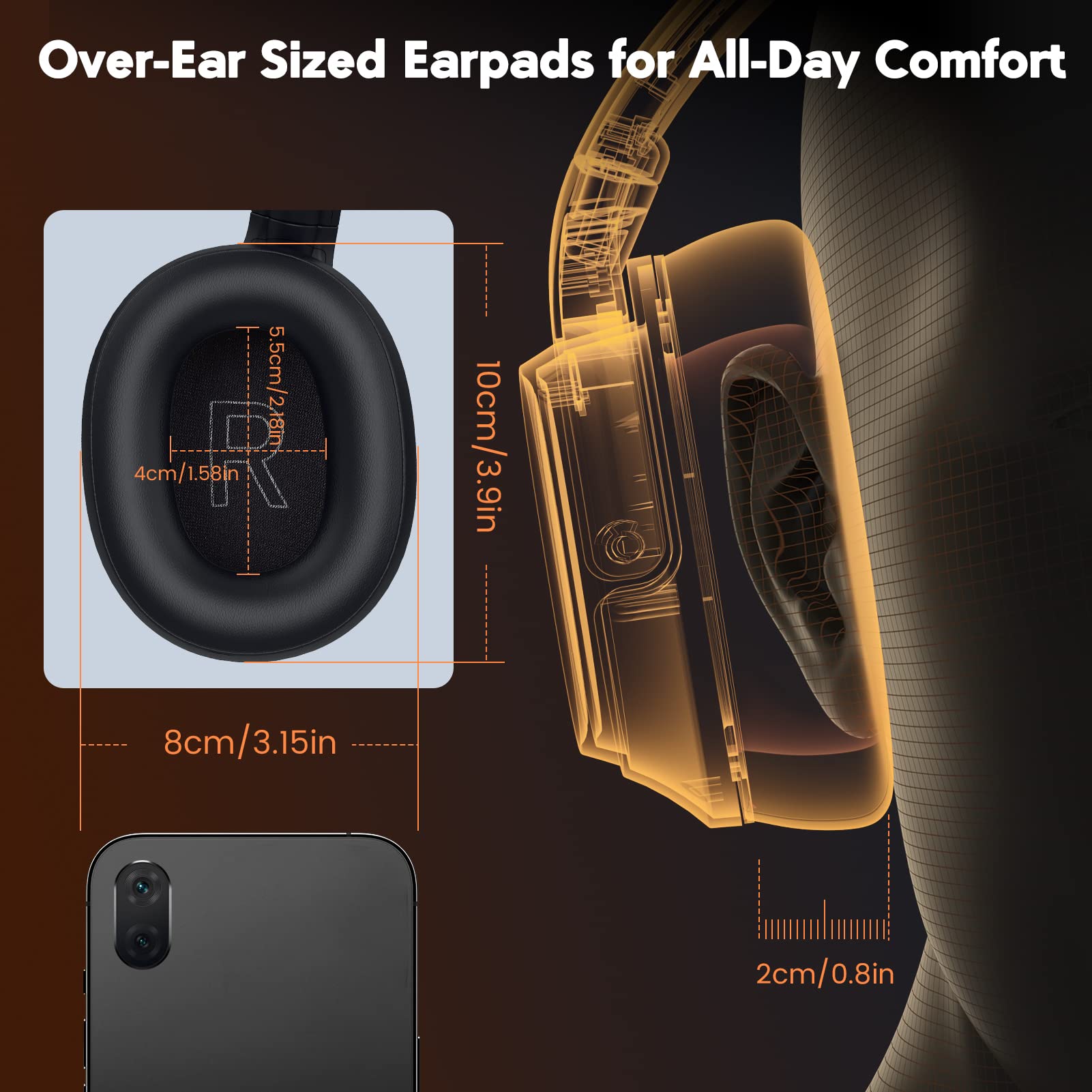 Wireless Trucker Bluetooth Headset with USB Dongle for PC - AI Noise Cancelling Microphone (ENC), 99ft Range, 57H Battery Life - Perfect for Long-Haul Driving, Call Centers & Remote Work