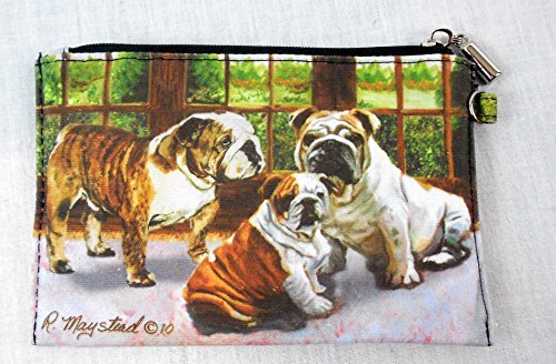 Best Friends by Ruth Maystead Bulldog Small Zippered Cosmetic Pouch - Perfect for Travel, Makeup Storage & Gift Giving