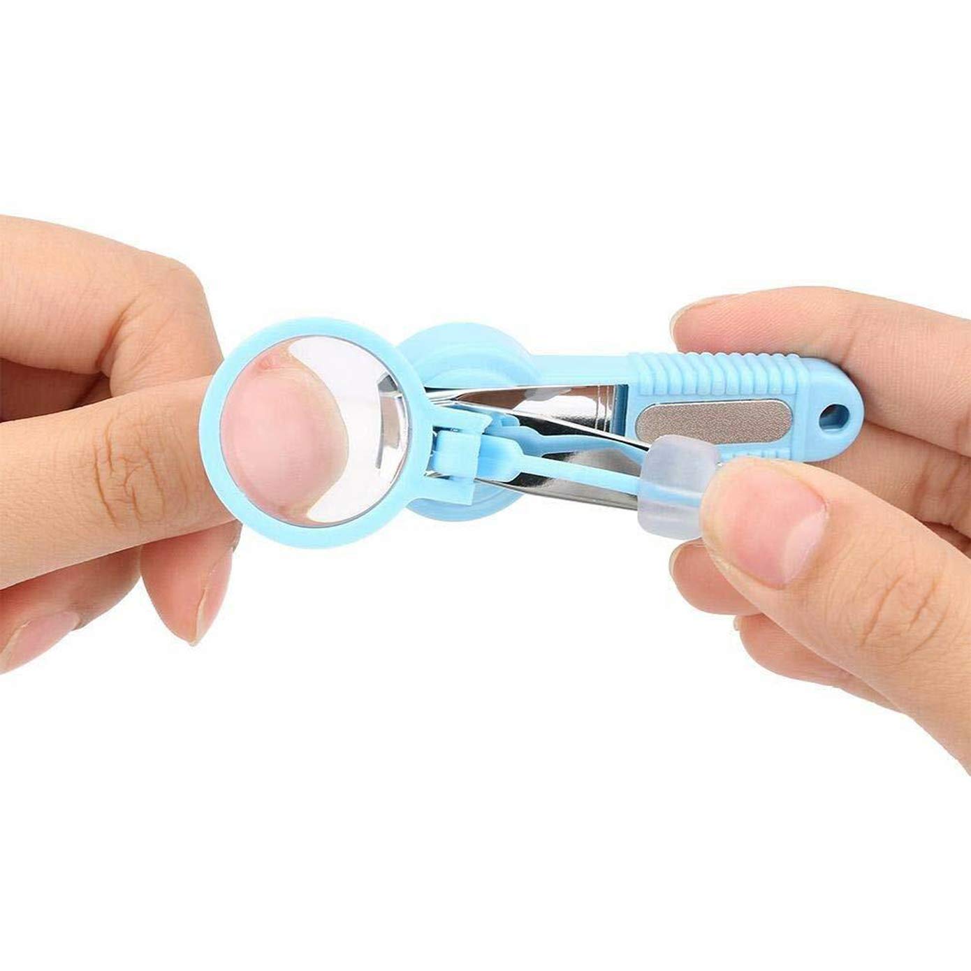 MEZON Stainless Steel Nail Clipper with Magnifying Glass - Professional Manicure Pedicure Tools for Kids & Seniors - Easy Grip Nail Cutter for Elderly Care & Children's Safety - Perfect for Home, Travel, and Salon Use