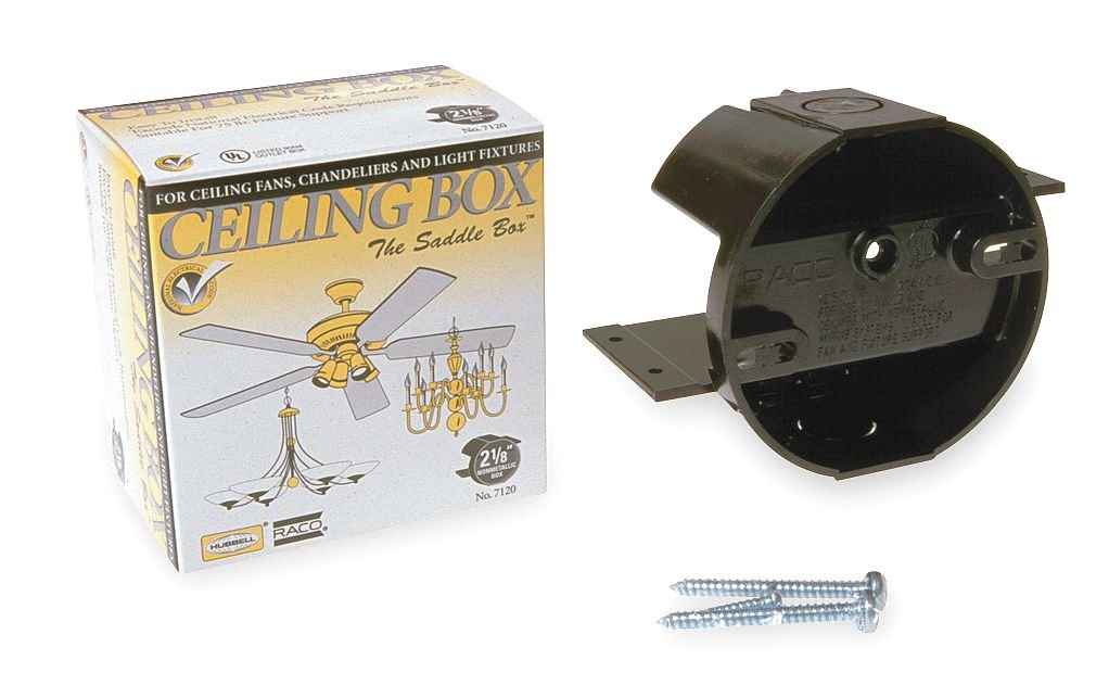 Hubbell-Raco 7120-1 Round Ceiling Fan Electrical Box, 2.6