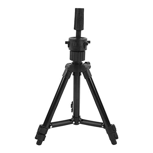 Professional Aluminum Alloy Wig Stand Tripod - Adjustable Mannequin Head Holder for Cosmetology, Hairdressing Training & Wig Display (Black) | Perfect for Salon Styling, Beauty School Practice & Home Wig Storage