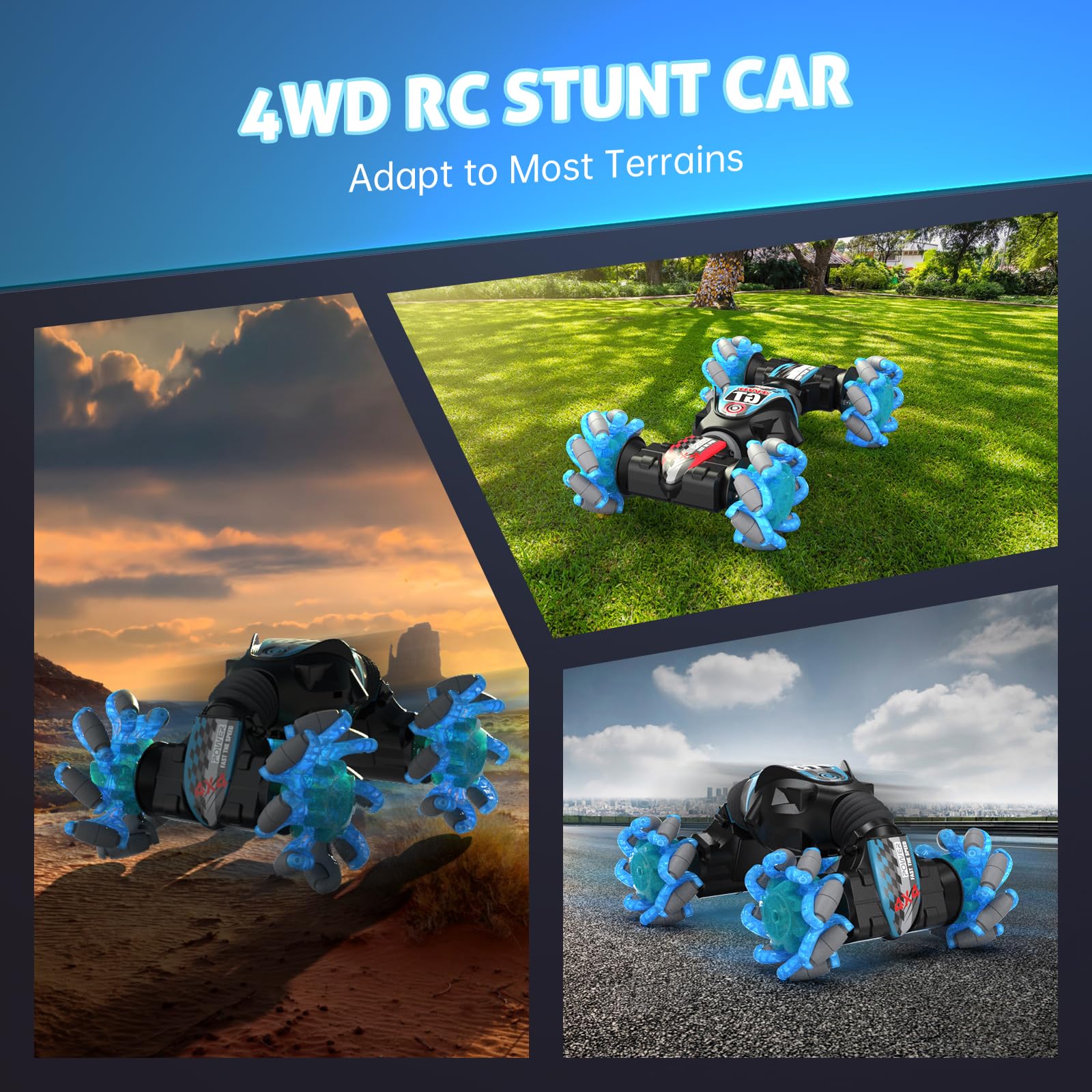 Gesture Sensing RC Stunt Car with Light & Music - Fun Toy Gift for Kids 5-15 for Birthday & Christmas Play