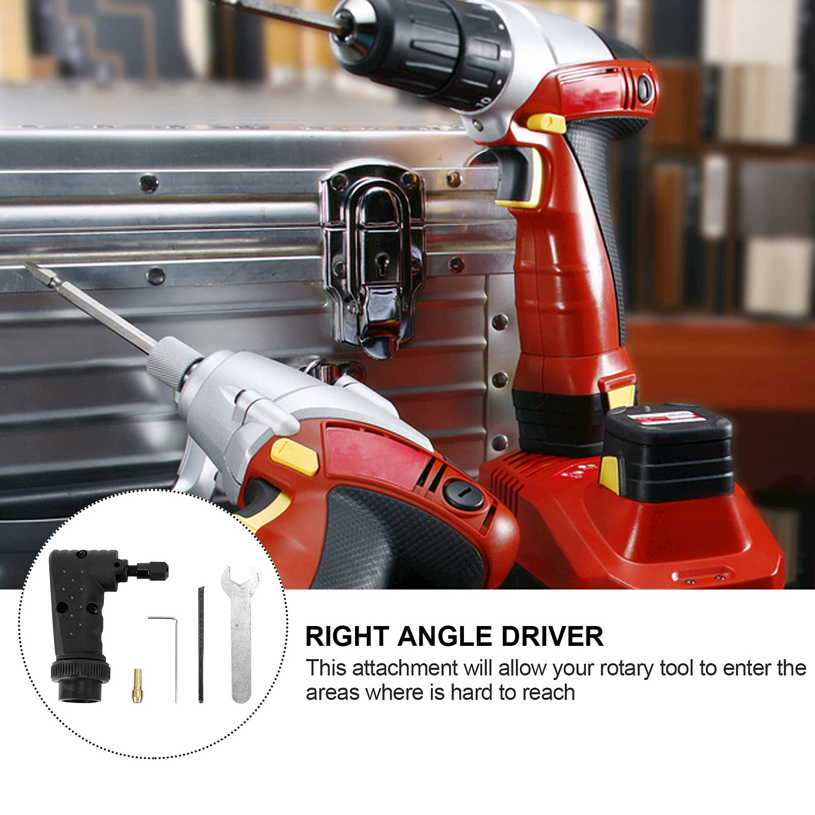 90° Right Angle Drill Attachment - Electric Grinding Kit & Rotary Converter for Tight Spaces | Perfect for DIY, Woodworking, and Home Renovation Projects