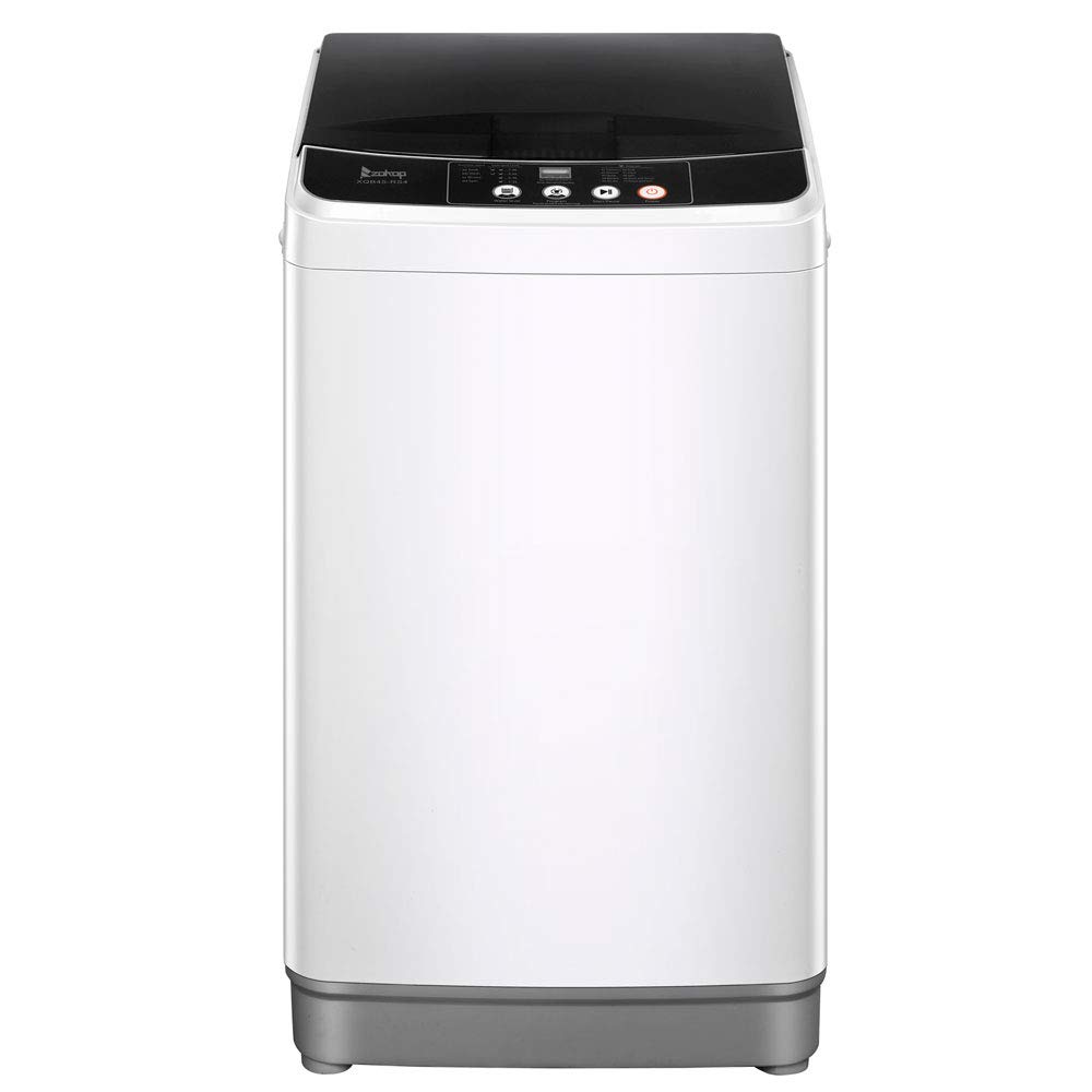 Z okop Full-Automatic Portable Washing Machine with LED Display - 10 Programs, 8 Water Levels, 10lb Capacity (Gray) - Perfect for Apartments, RVs, Dorms & Small Spaces