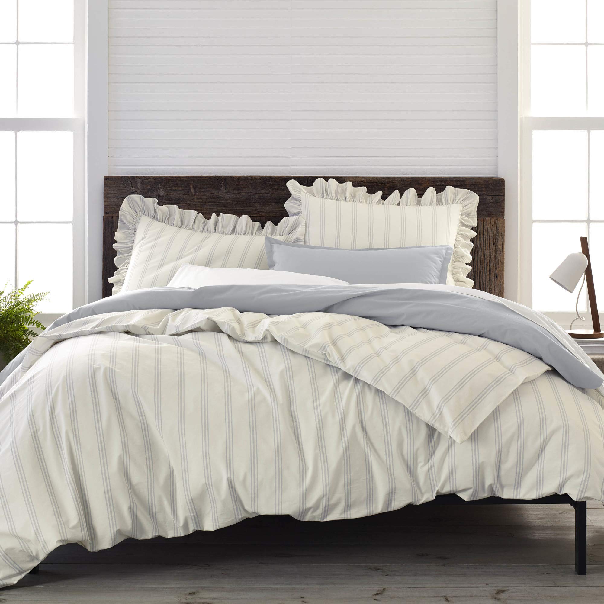 EcoPure 100% Organic Cotton King Size Comforter Set - Soft Gray Bedding for Luxurious Sleep | Perfect for Master Bedrooms, Guest Rooms & Cozy Nights