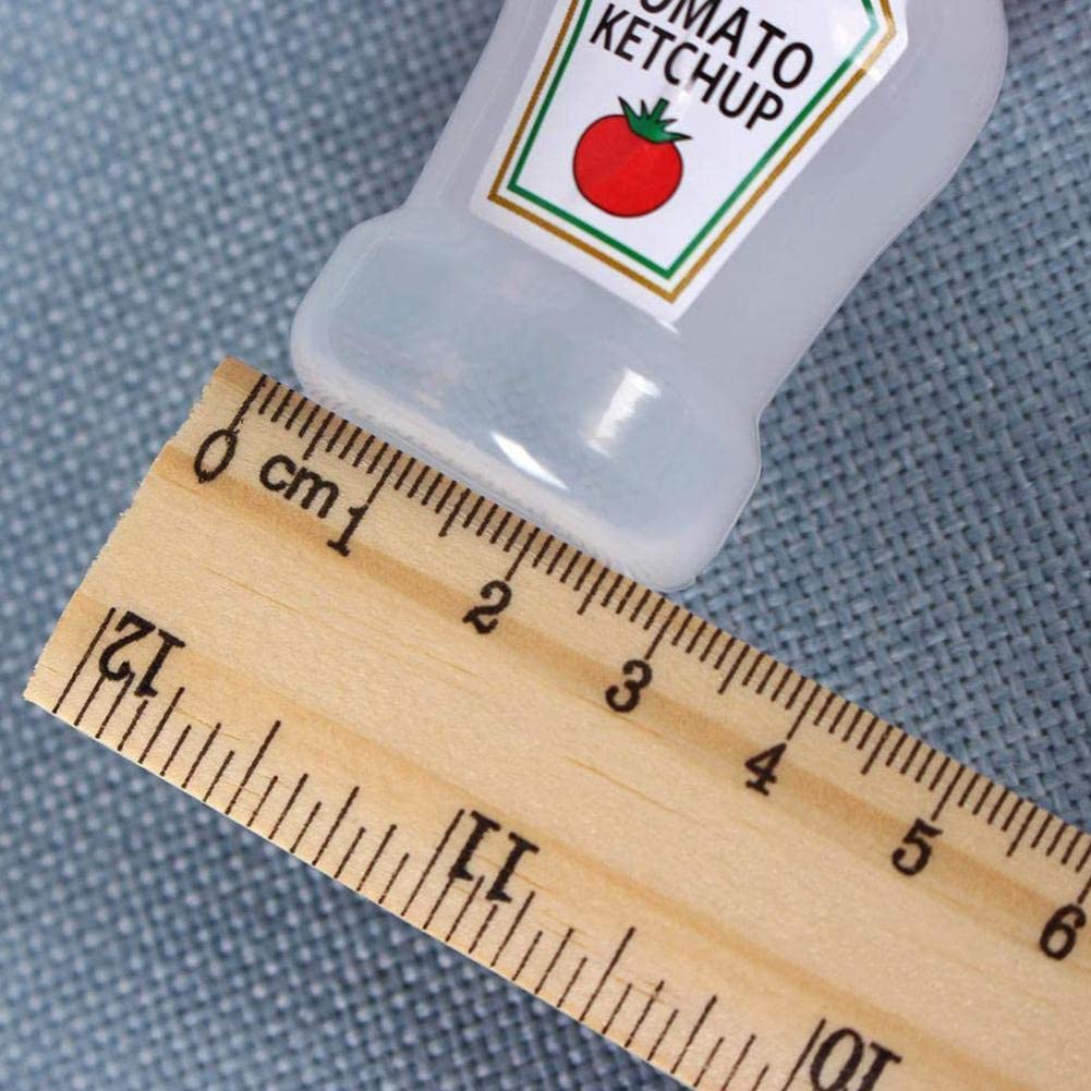 2 Pack Mini Tomato Ketchup Bottles (25ML) - Portable Small Sauce Containers for Salad Dressing, Bento Box, Picnics, BBQs & Travel - Leak-Proof Pantry Storage Containers