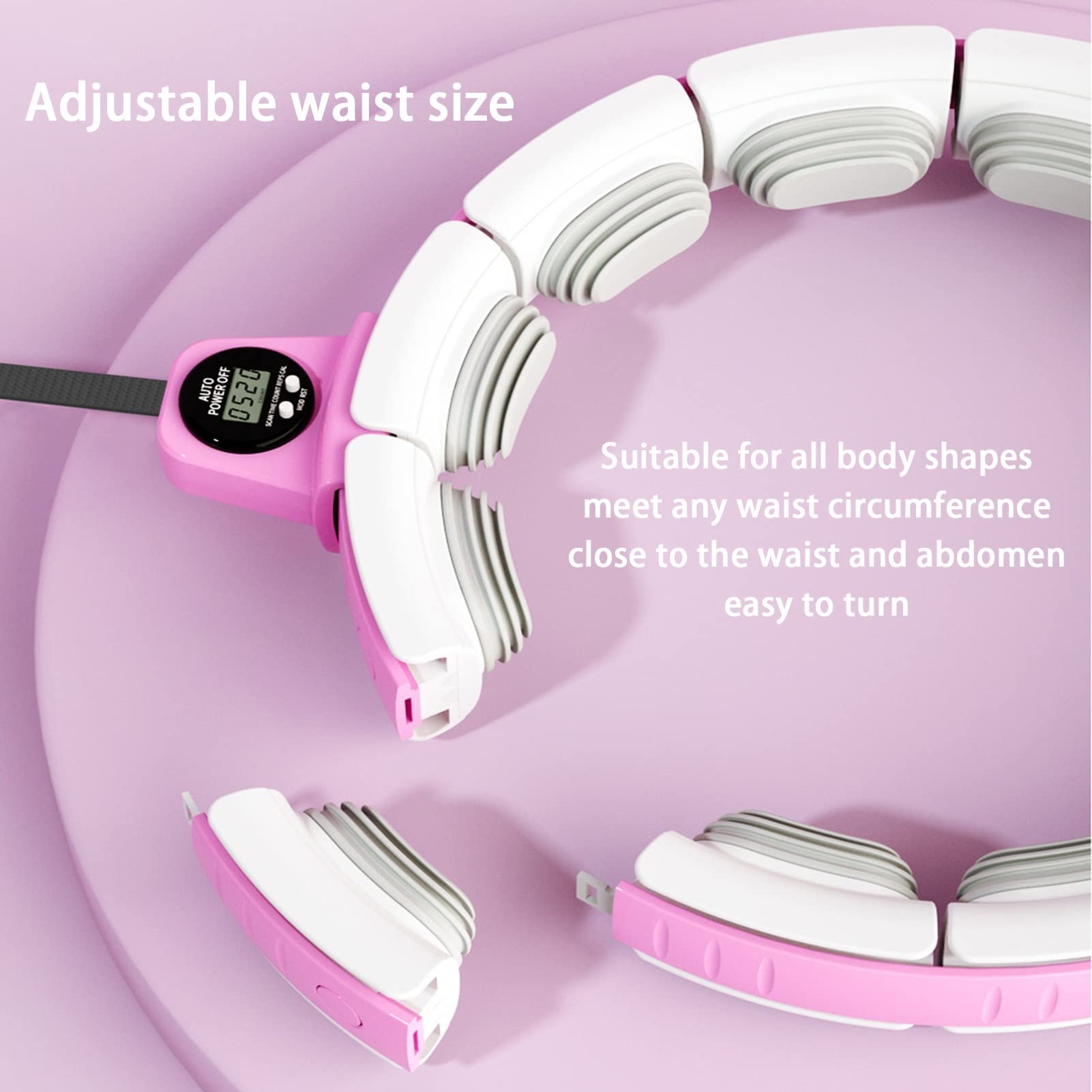**Weighted Smart Hula Hoop – 12-Section Adjustable Fitness & Massage Exercise Hoop for Adults & Kids – Weight Loss, Pilates, Core Workout – Auto Rotate 360° – Blue – Perfect for Home Gym, Outdoor Fitness & Fun Family Activities**