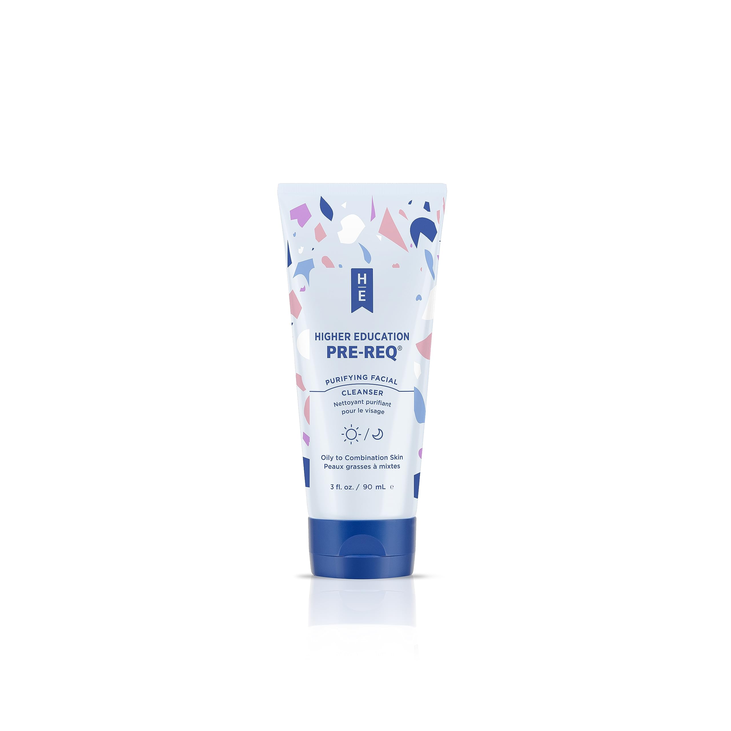 5% Glycolic Acid Purifying Facial Cleanser for Oily & Combination Skin | Brightening & Gentle Exfoliating Face & Body Wash with Tea Tree Oil | Travel Size 3 fl oz | Higher Education Skincare | Perfect for Travel, Gym & Daily Skincare Routine