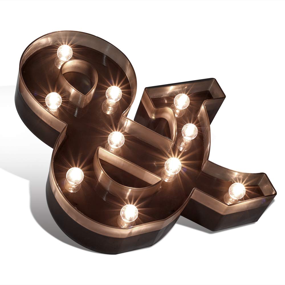 Glintee LED Light Up Letters - Black Alphabet Night Lights for Home, Bar, Birthday, Wedding & Party Decor - Perfect for Festivals, Bedroom, Nursery & Outdoor Events