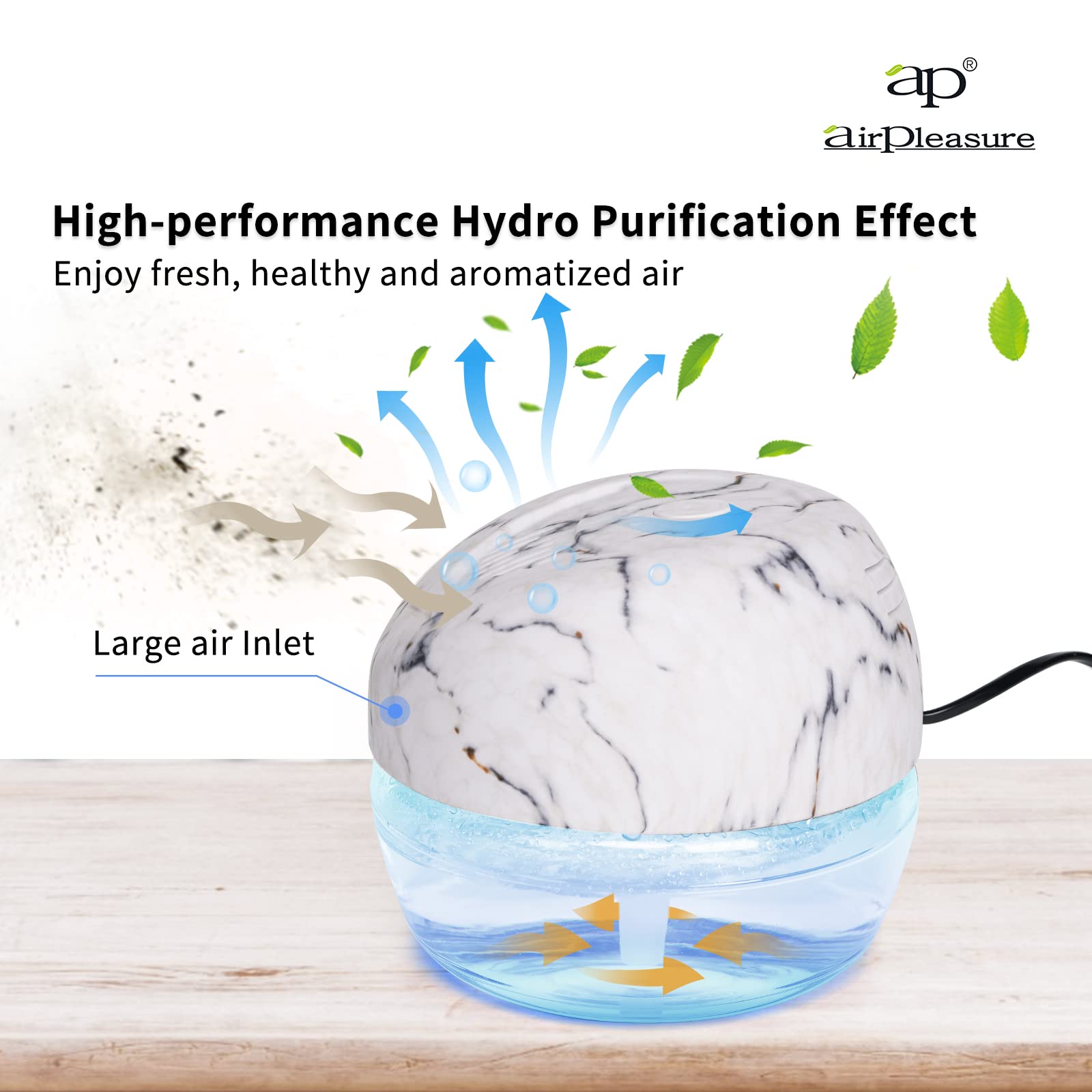 2-Pack Water-Based Air Purifier & Humidifier with 7-Color LED Mood Light - Air Freshener, Revitalizer for Home, Office, Bedroom (Improves Air Quality & Creates Relaxing Atmosphere)