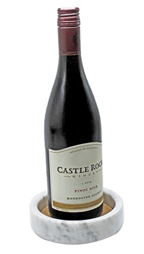Premium White Marble Wine Bottle Coaster Set - Absorbent Cork Holder for Wine Bottles, Glasses & Bar Accessories - Perfect for Dinner Parties, Weddings & Home Decor