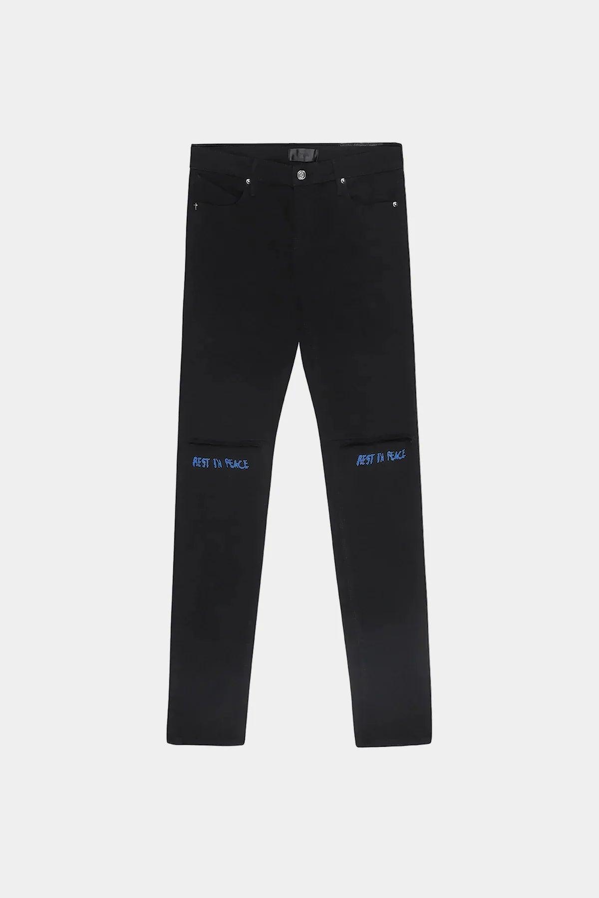 RTA Bryant Black Blue RIP Jeans for Men - Distressed Denim Pants for Casual Wear & Street Style Outfits