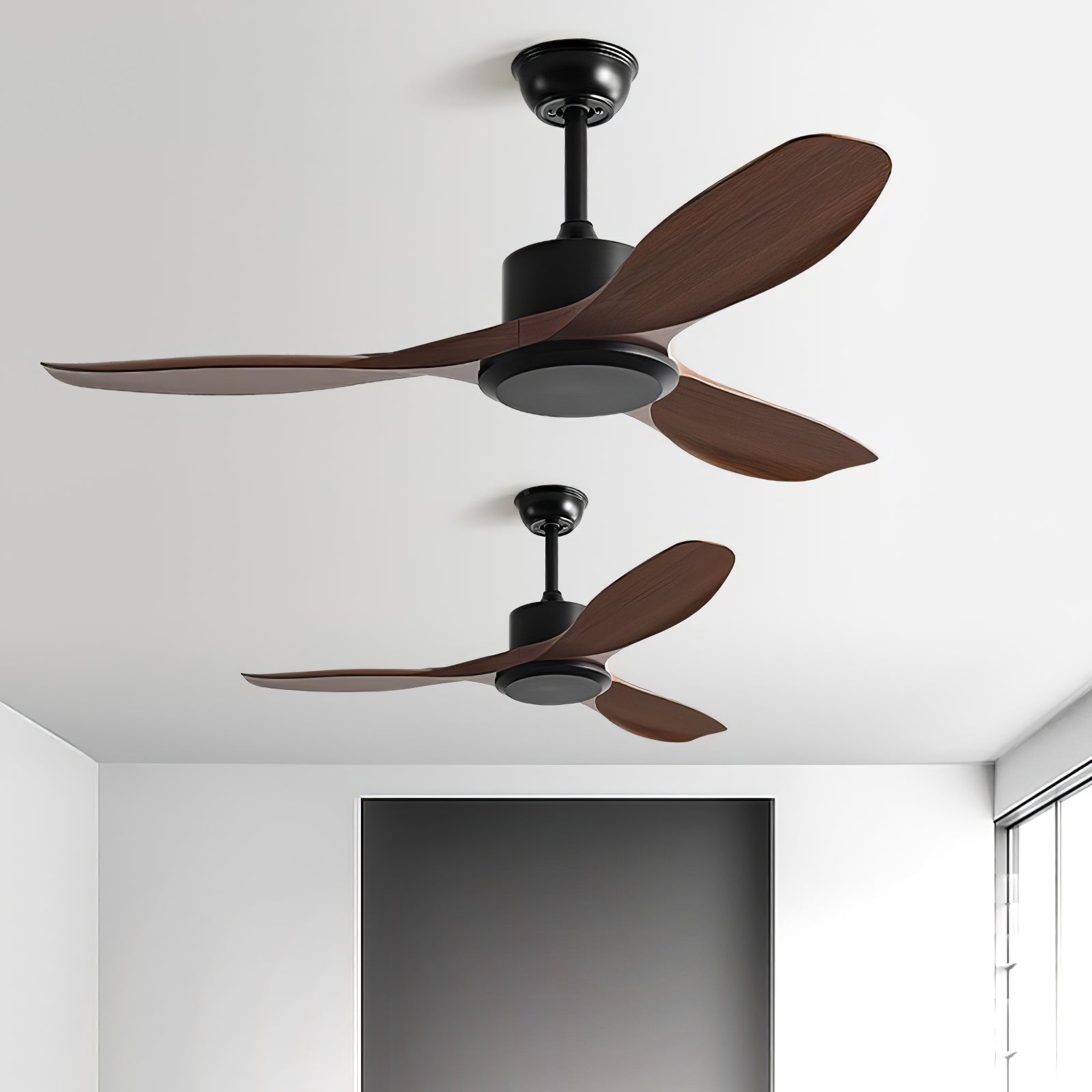 Amelia Ceiling Fan with Light - 52 Inch Modern Flush Mount Indoor Ceiling Fan - Quiet Reversible Motor - 3 Speeds - Remote Control - Perfect for Living Room, Bedroom, and Office
